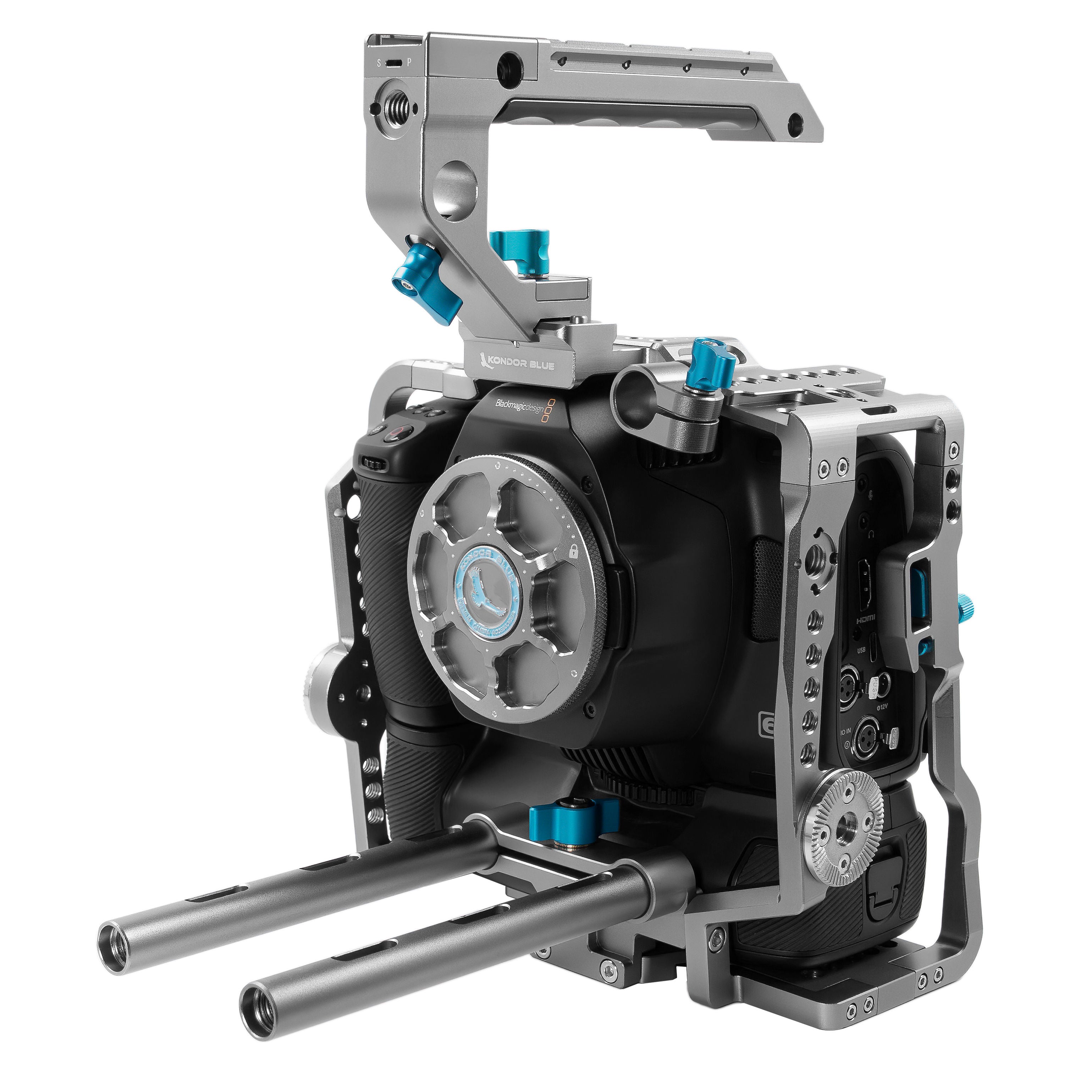 kondor-blue-bmpcc-6k-pro-6k-g2-cage-mit-battery-grip image 5