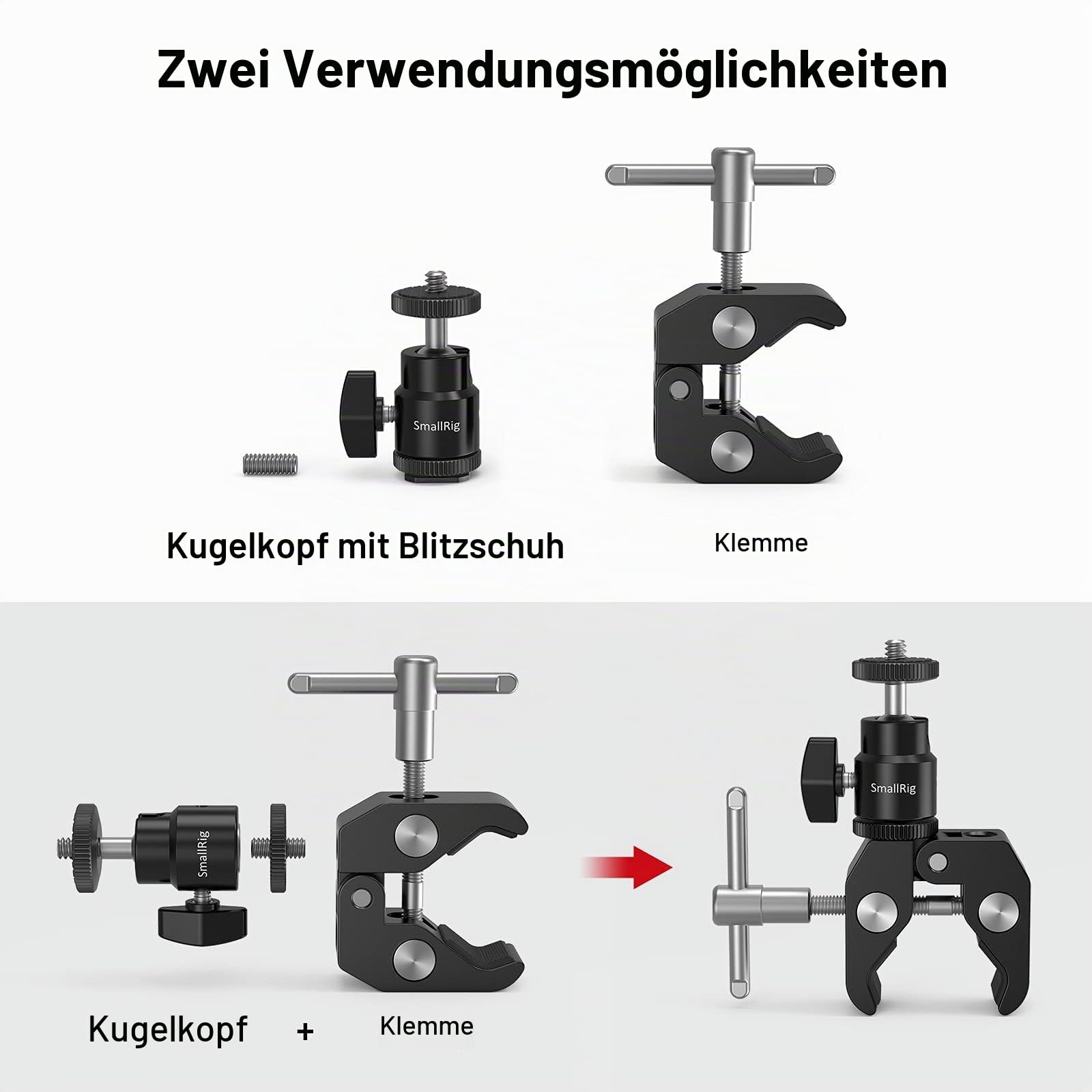 smallrig-super-clamp-mit-mini-kugelkopf-und-blitzschuh image 4