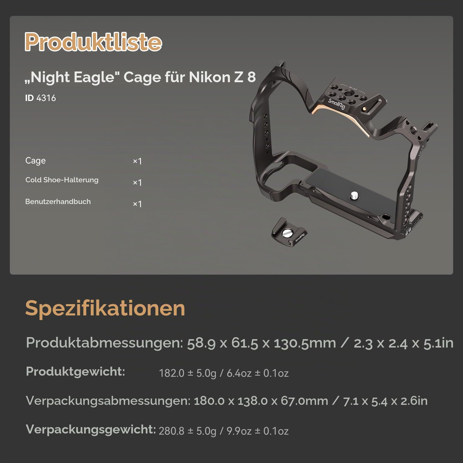 smallrig-4316-night-eagle-z8-cage-vollk-fig-f-r-nikon-z-8-arca-swiss-alu image 6