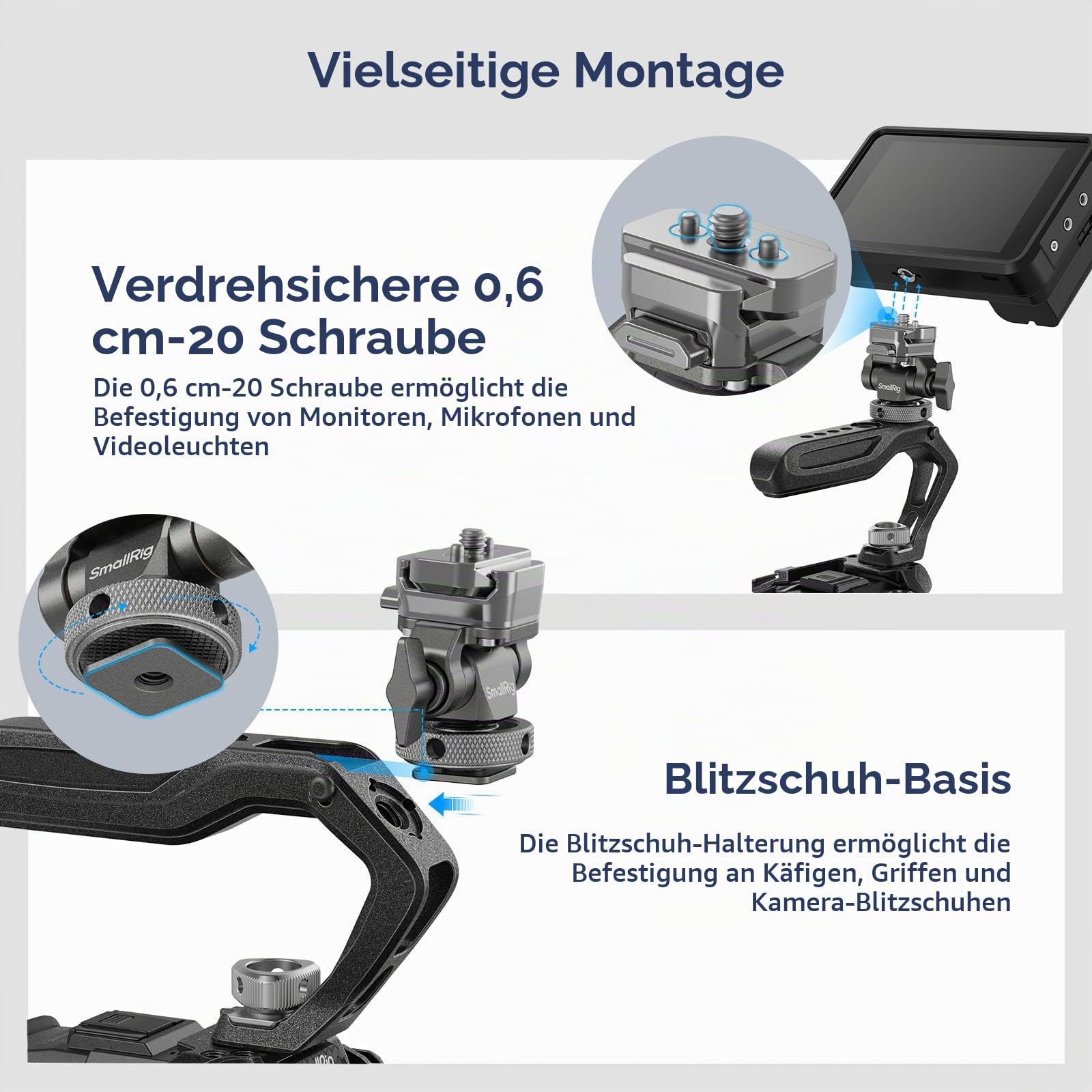 smallrig-hawklock-h21-monitorhalterung-4888-mit-blitzschuh-neigbar-schwenkbar image 6