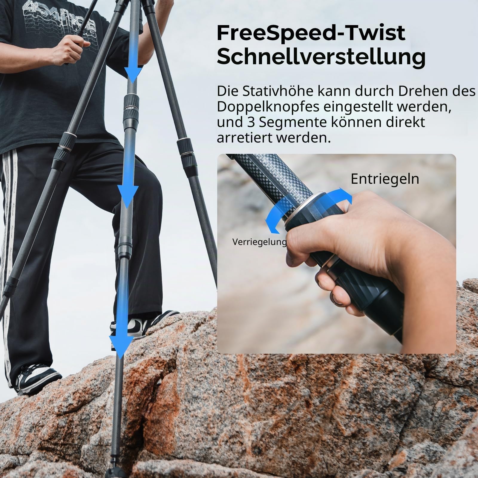 smallrig-4643-ft-s303-freespeed-carbon-stativ-150cm-mit-fluidkopf image 2