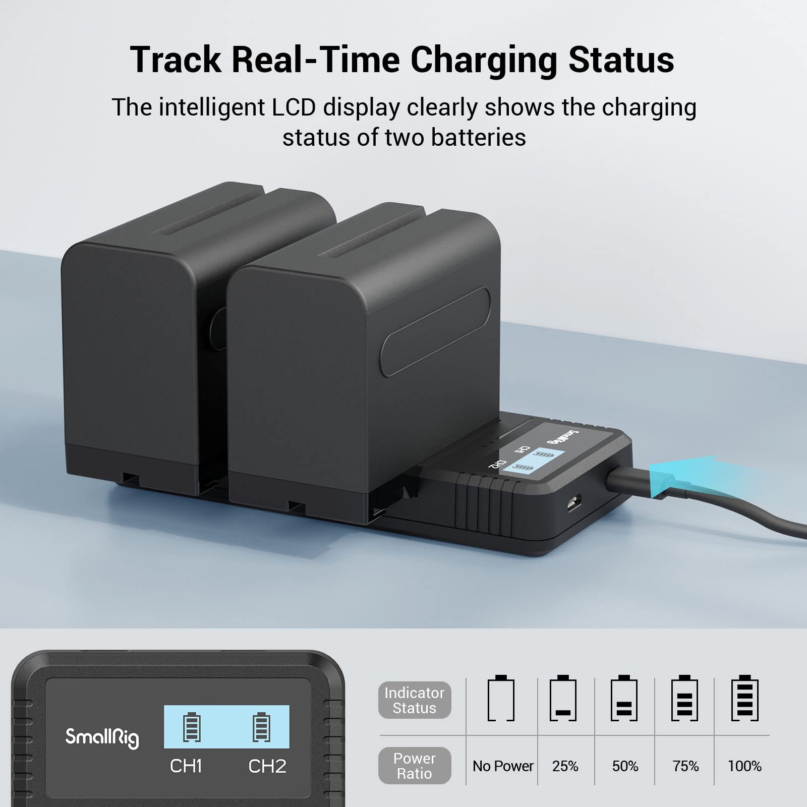 smallrig-np-f970-akku-set-2x-7800mah-mit-dual-ladeger-t-und-lcd image 6