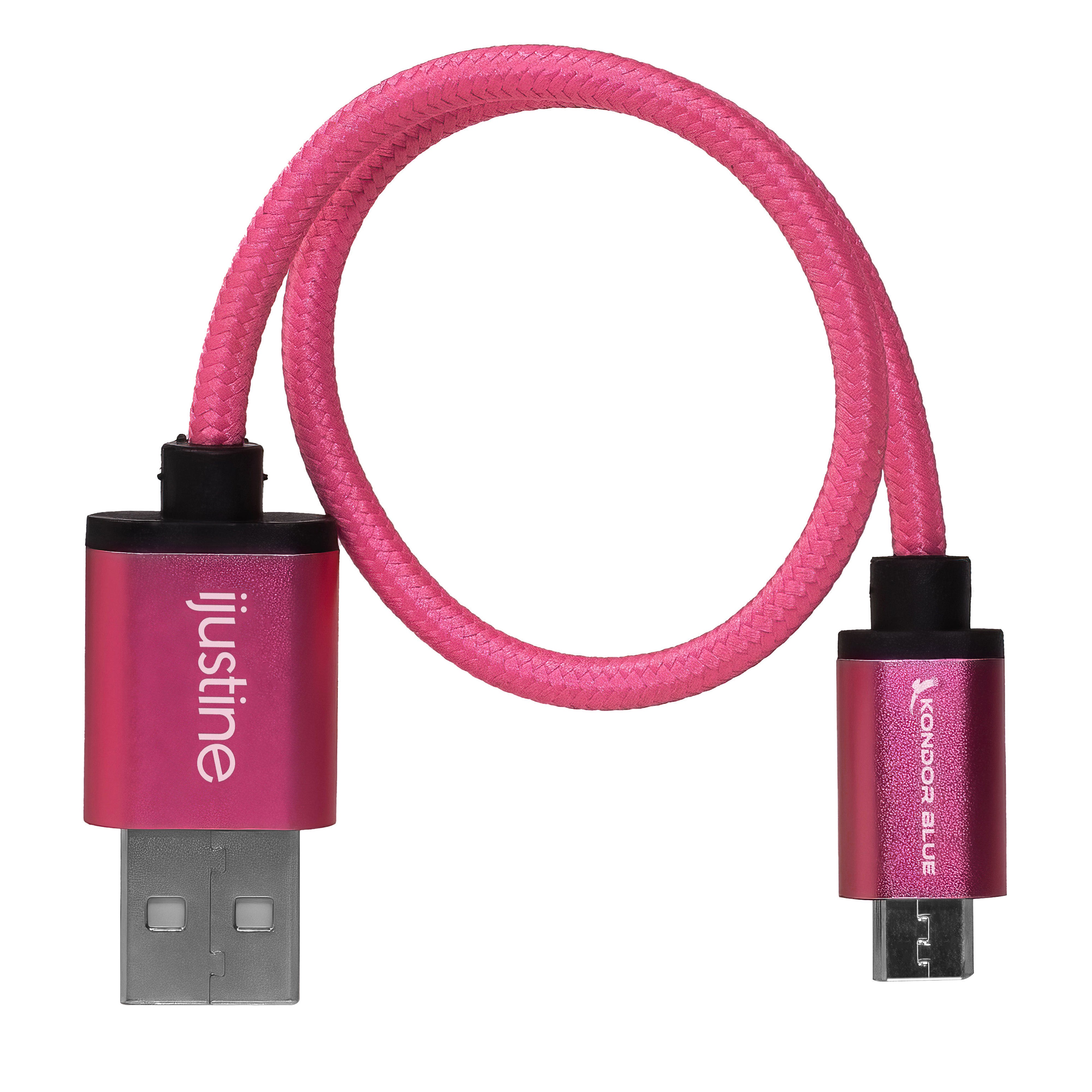 kondor-blue-ijustine-pink-usb-a-zu-micro-usb-kabel-ladekabel image 2