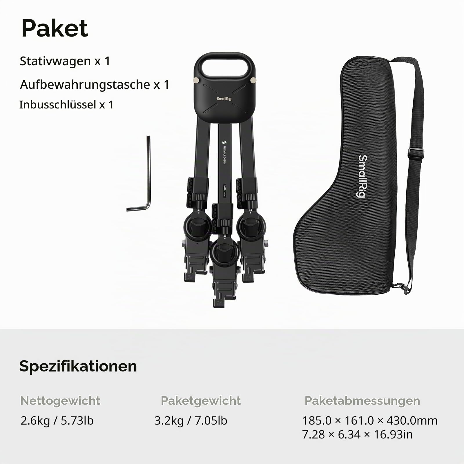 smallrig-5020b-quick-lock-stativ-dolly-heavy-duty-mit-3-gummir-dern-20-kg-tragkr image 7