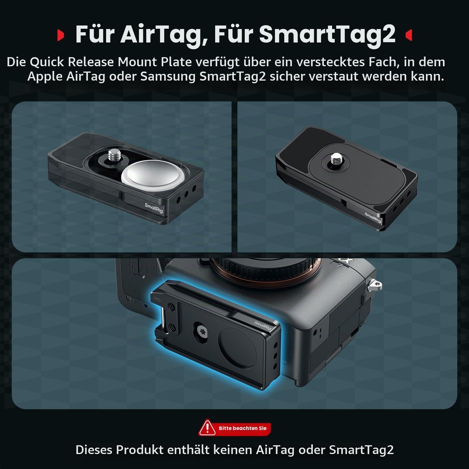 smallrig-universal-montageplatte-md5422-mit-airtag-smarttag2-fach-und-arca-f-r-s image 2