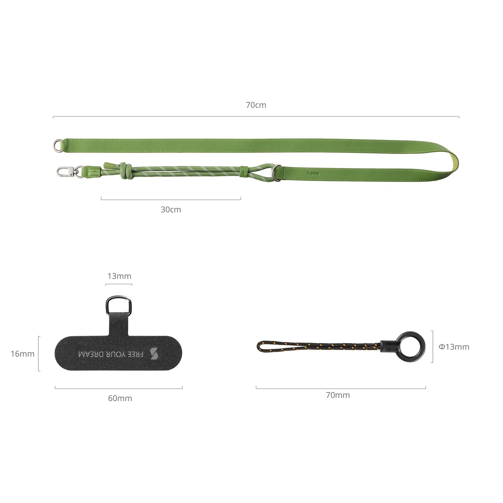 smallrig-5301-handy-schultergurt-umh-ngeband-aus-leder-nylon-gr-n image 8