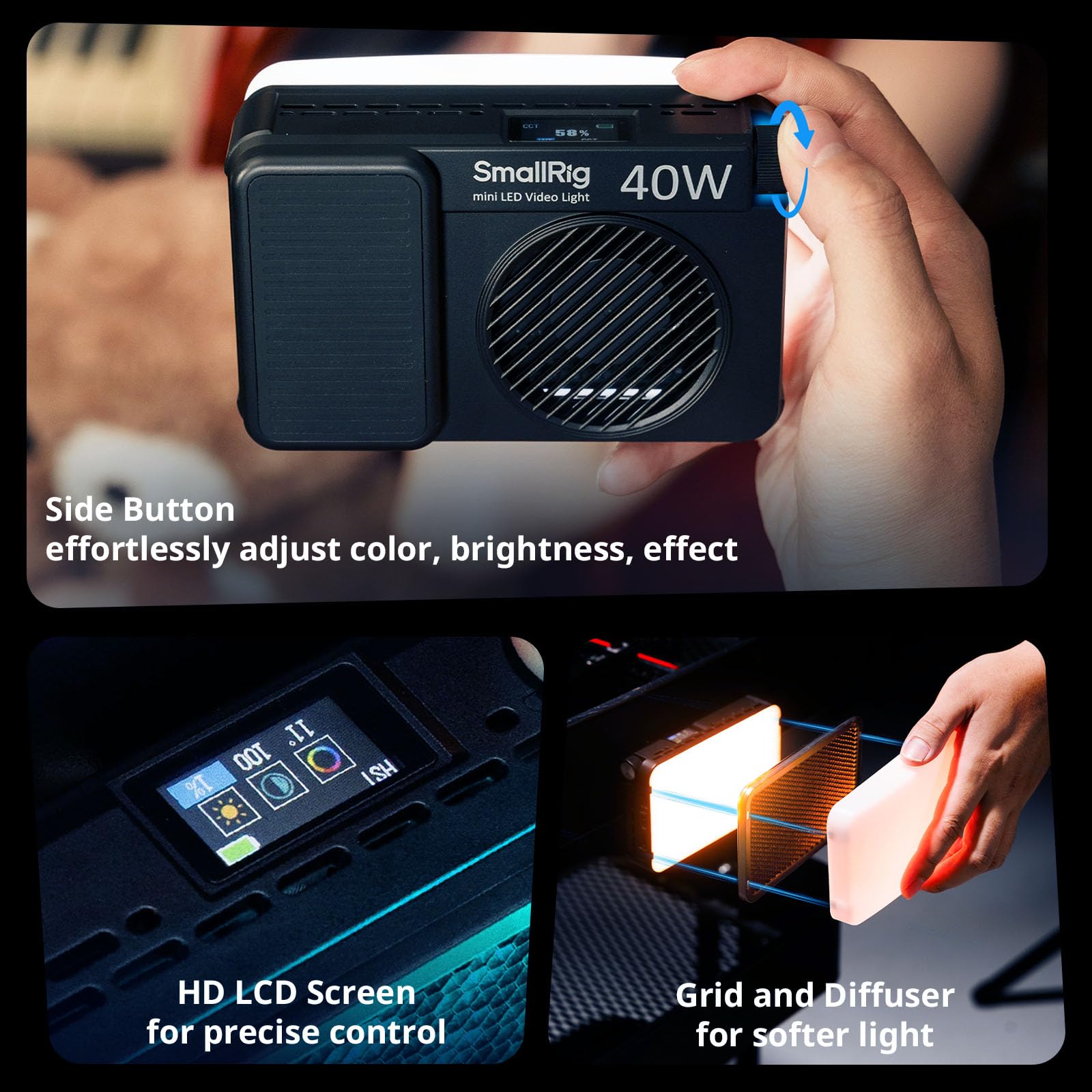 smallrig-5359-rm40c-mini-led-rgb-videoleuchte-40w-4800mah-cri-96 image 7