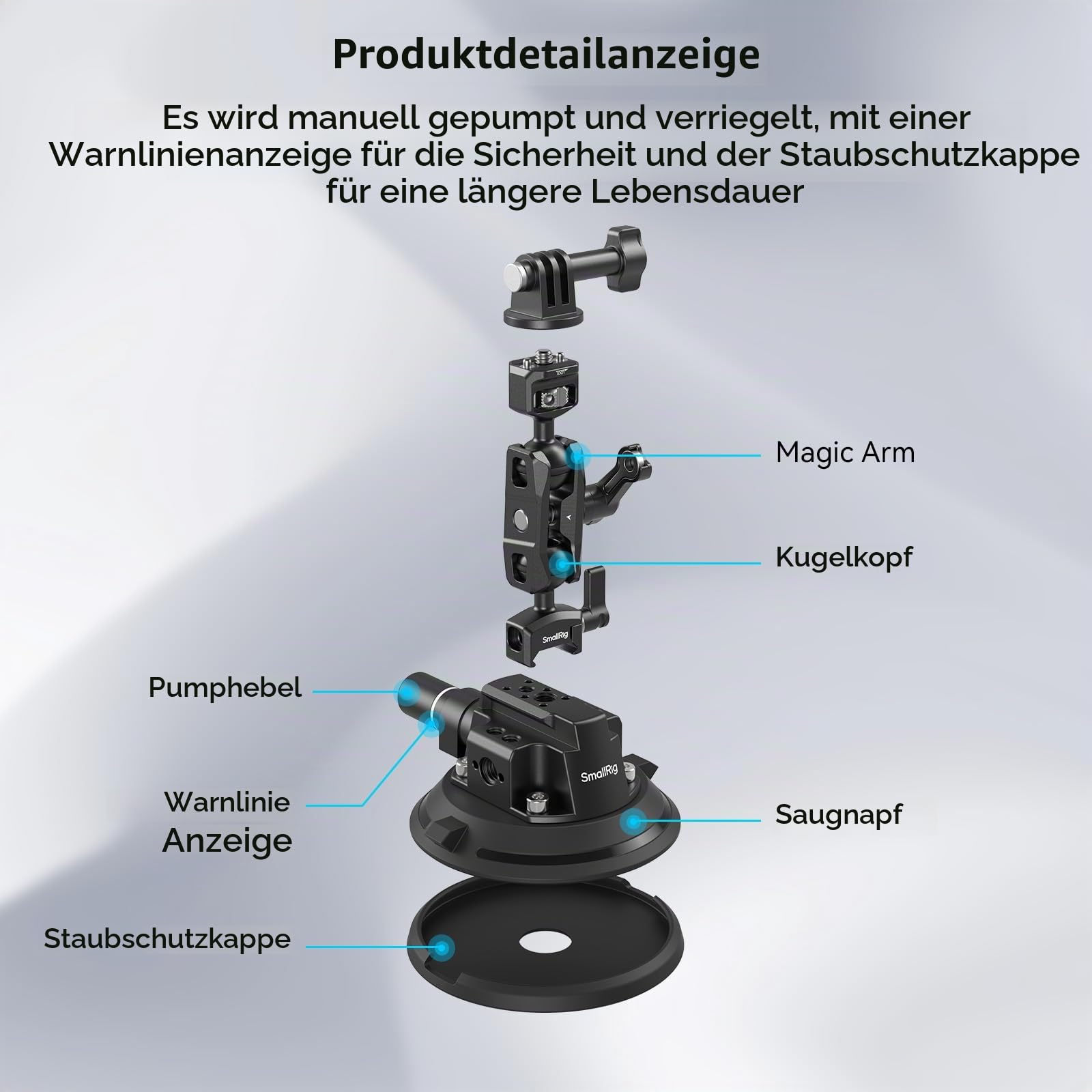 smallrig-4-camera-suction-mount-4236c-saugnapf-mit-ball-head-magic-arm image 6