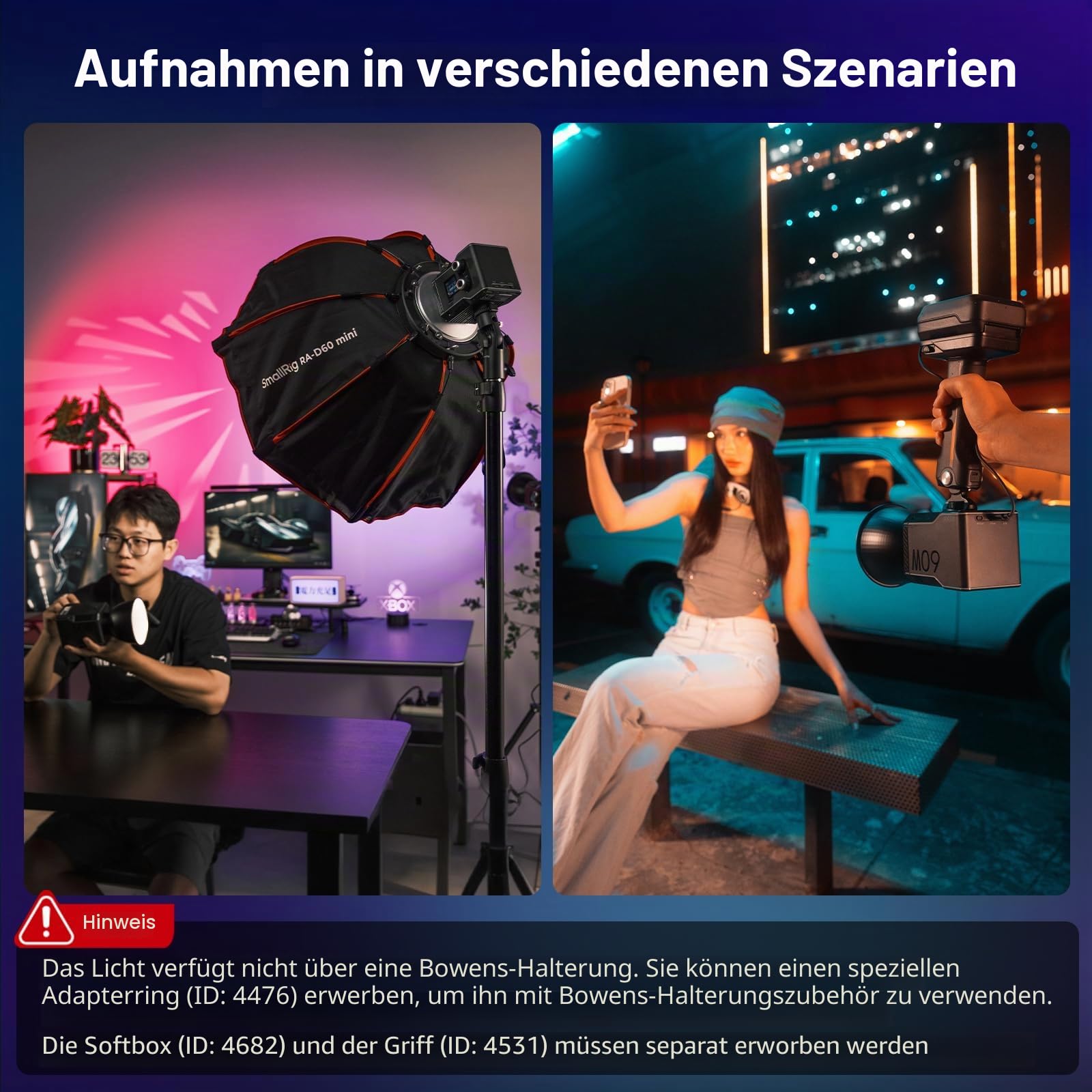 smallrig-rc-60c-4808-rgb-led-videoleuchte-2500k-10000k-basis-set image 4