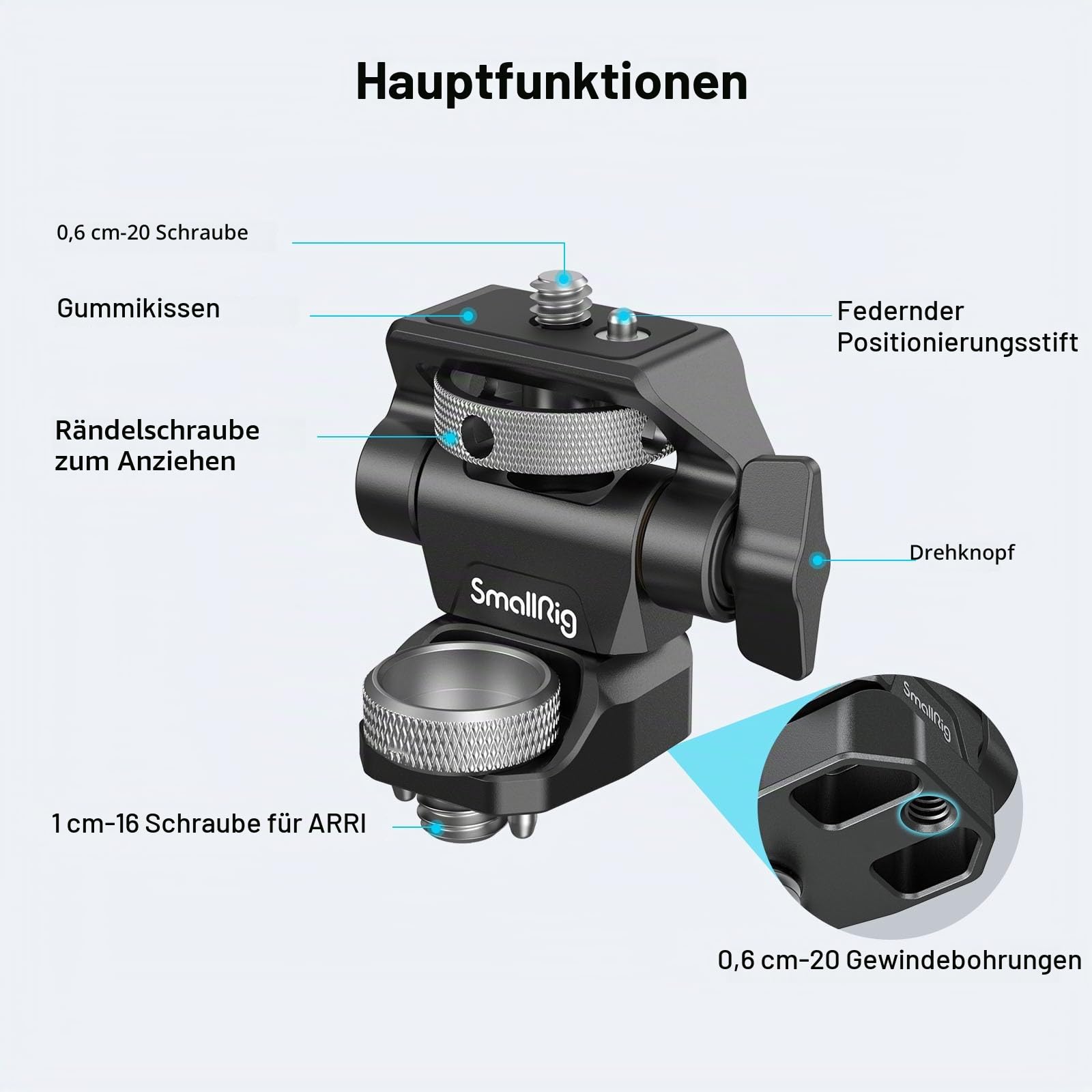 smallrig-monitor-mount-2903b-mit-3-8-arri-schraube-f-r-5-und-7-monitore image 4