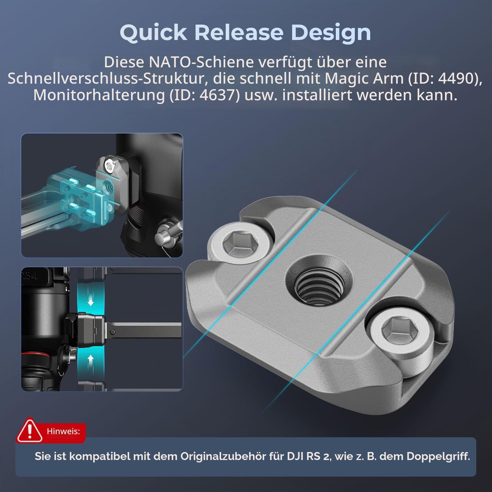 smallrig-hawklock-h21-4640-mini-nato-schiene-f-r-dji-rs-serie-2-st-ck image 4