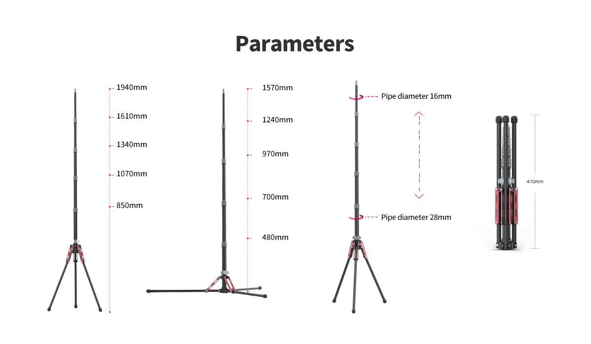 ulanzi-mt-49-carbon-light-stand-kamera-stativ-194-cm-mit-monopod-funktion-und-ta image 6