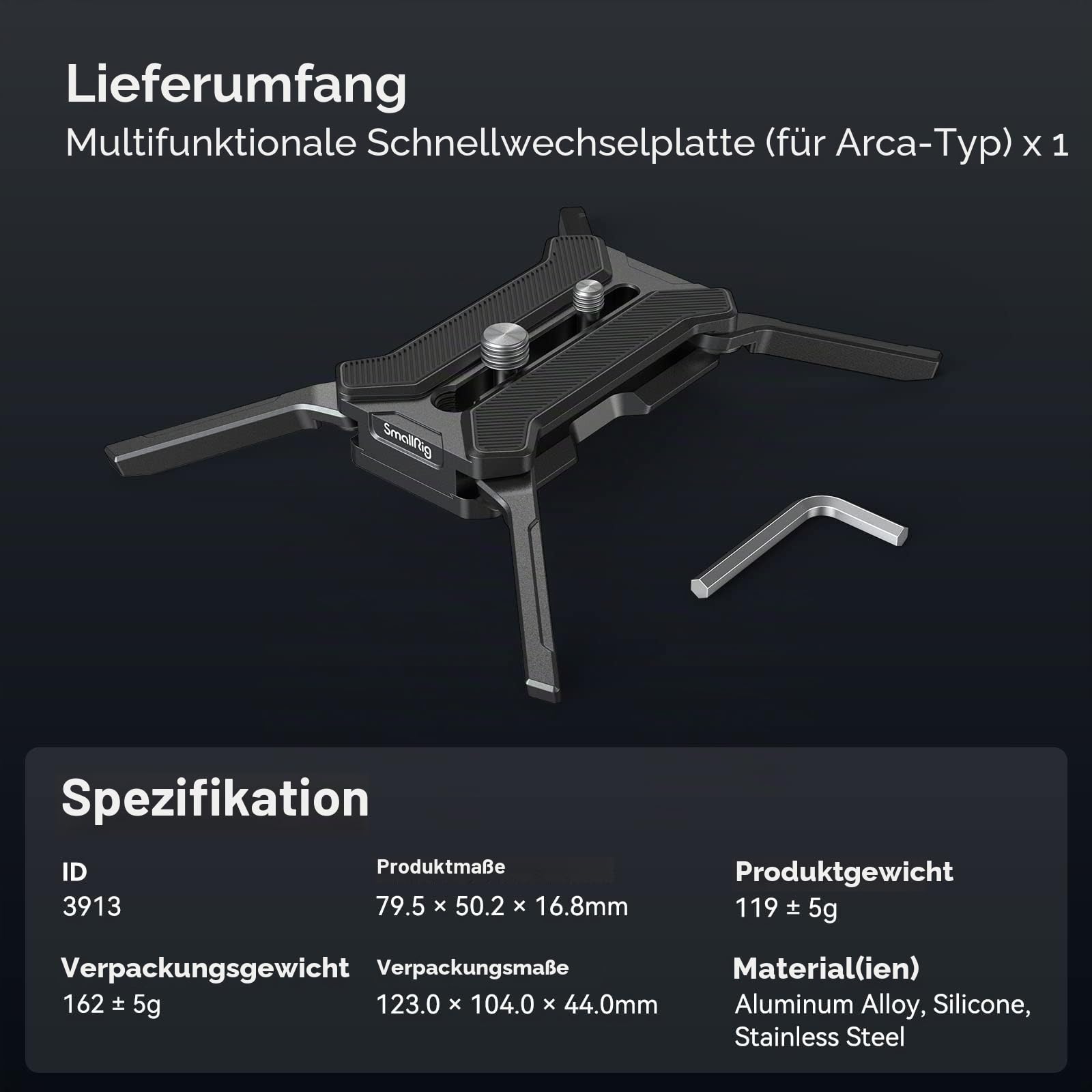 smallrig-3913-schnellwechselplatte-f-r-arca-typ-mit-faltbarer-vierfu-halterung-2 image 8