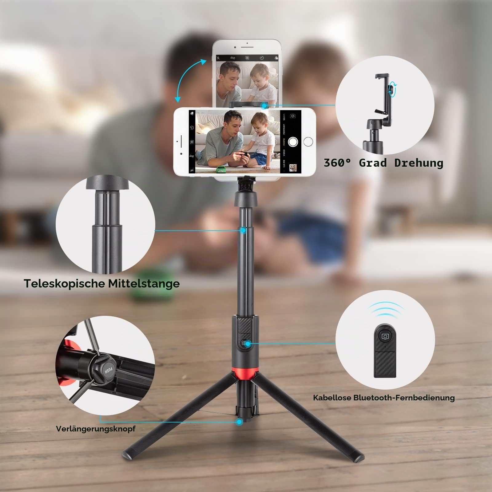 smallrig-st20-3375b-selfie-stick-stativ-130-cm-mit-bluetooth-fernbedienung-f-r-s image 5