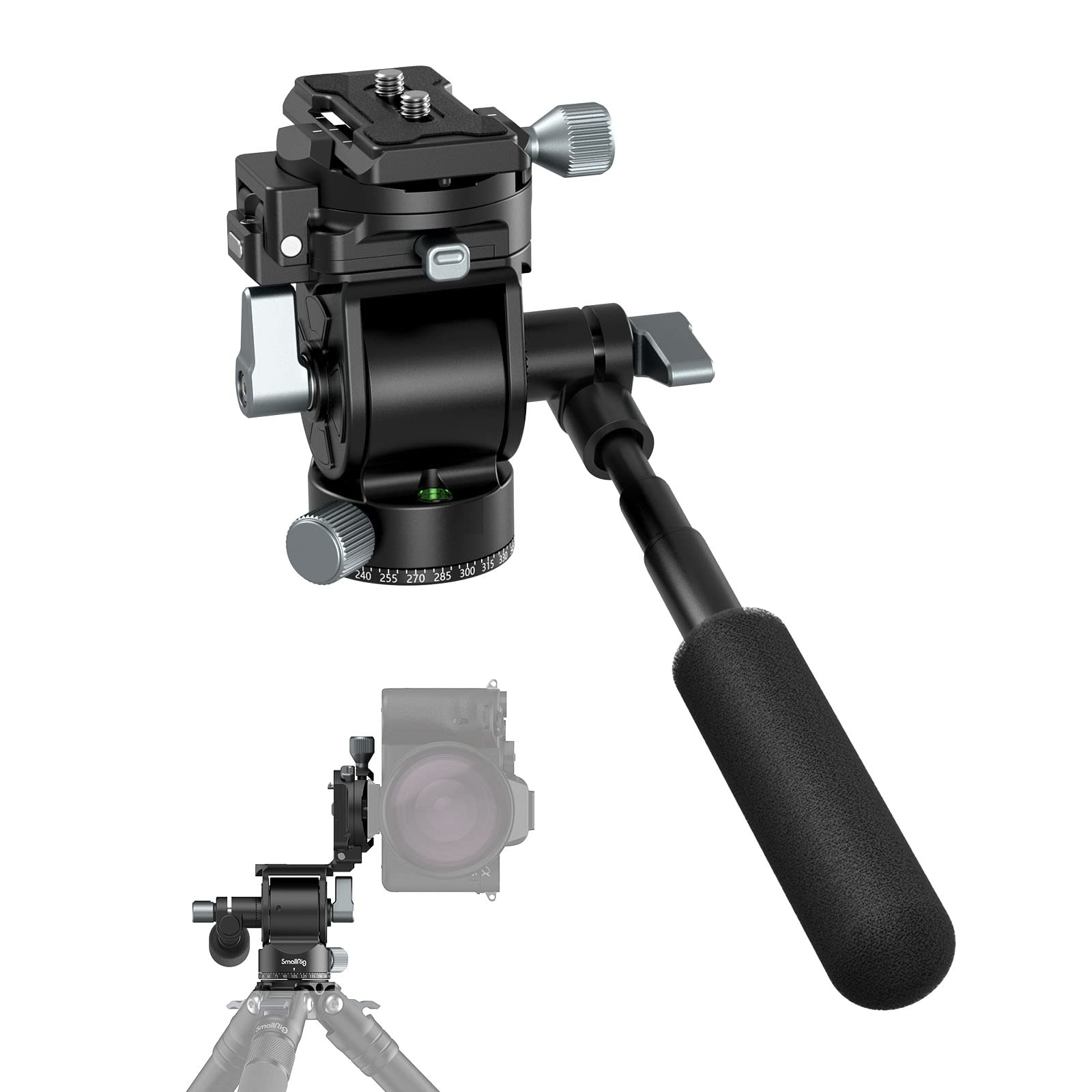 smallrig-4104-video-fluidkopf-stativkopf-5kg-mit-teleskopgriff-arca image 1