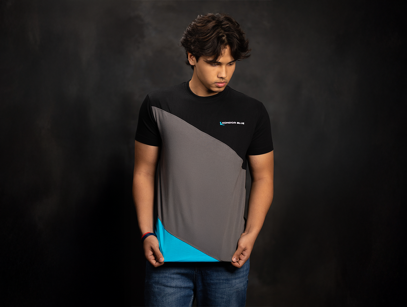 kondor-blue-tri-color-t-shirt-baumwollmix image 1