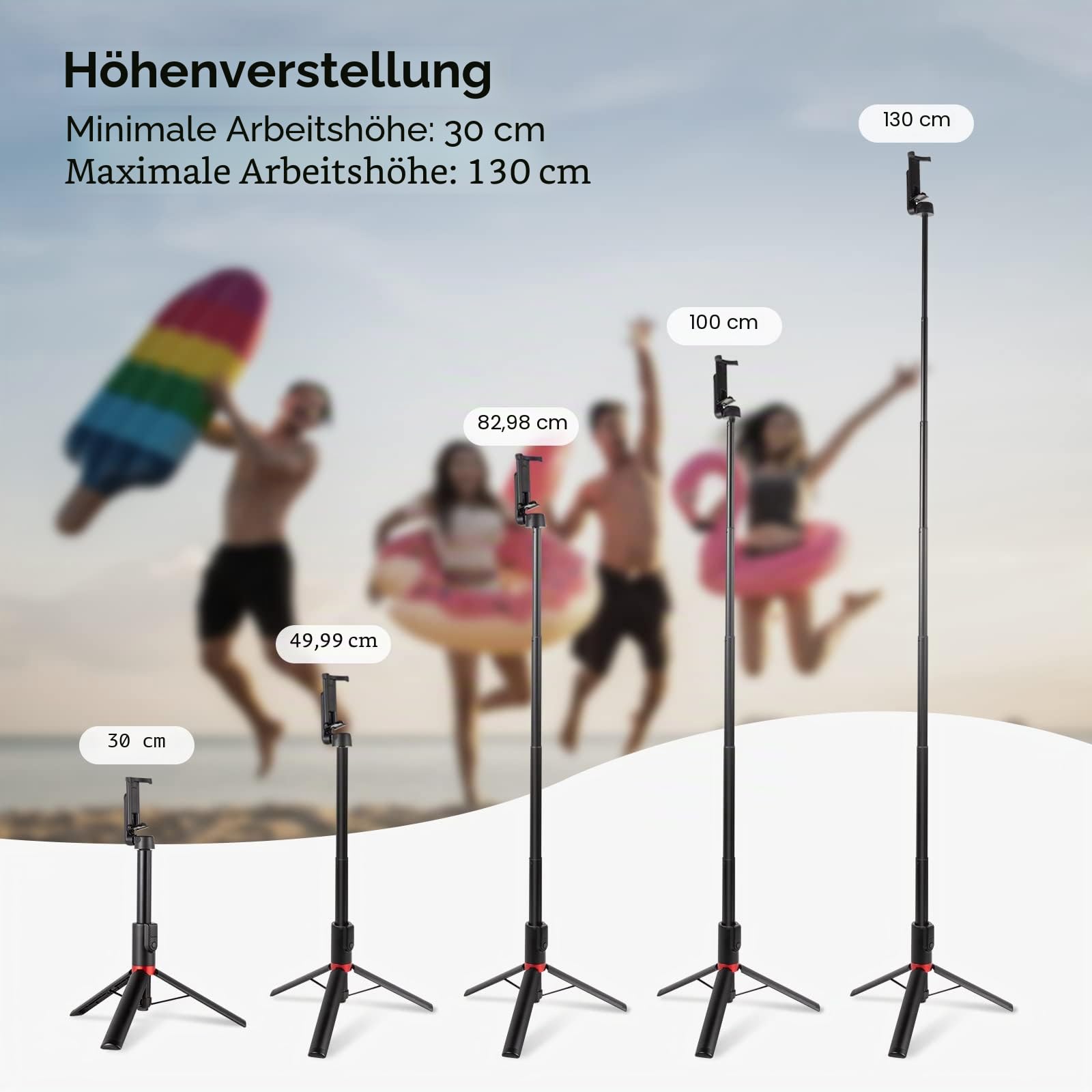 smallrig-st20-3375b-selfie-stick-stativ-130-cm-mit-bluetooth-fernbedienung-f-r-s image 2