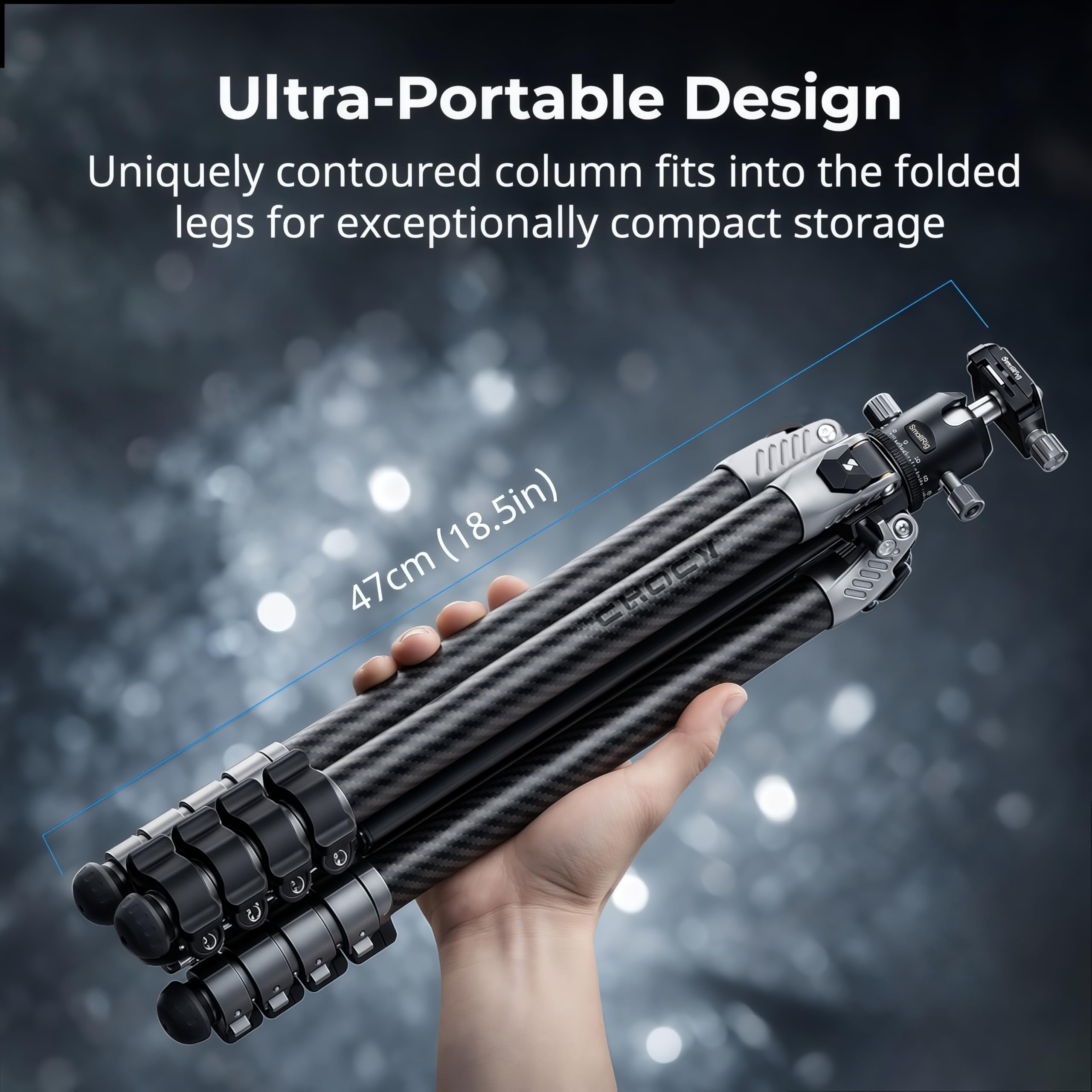 smallrig-5478-carbon-reisestativ-160-cm-mit-360-kugelkopf-5-kg image 2
