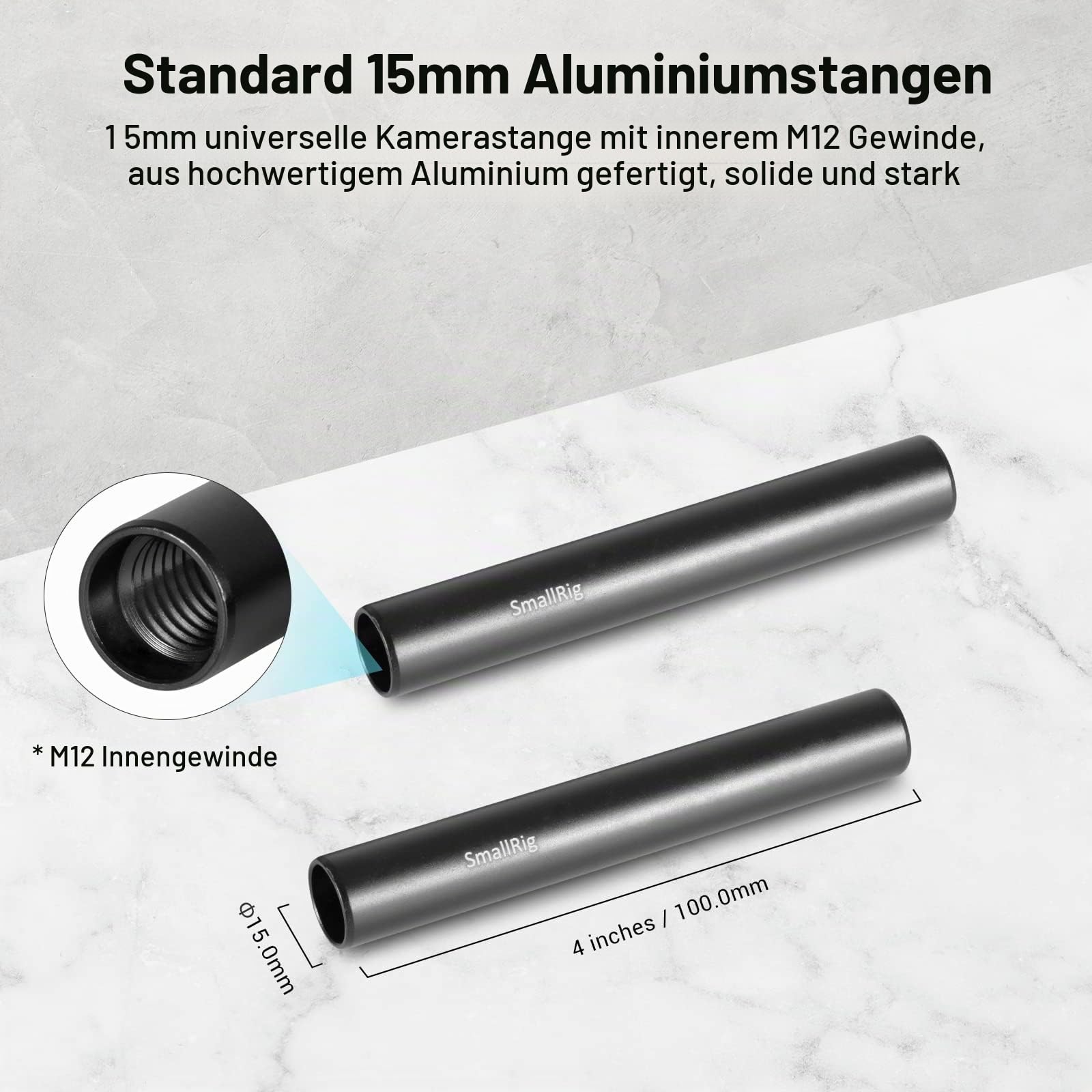 smallrig-1049-aluminium-15mm-rods-paar-m12-4-zoll-f-r-kamera-rig image 2