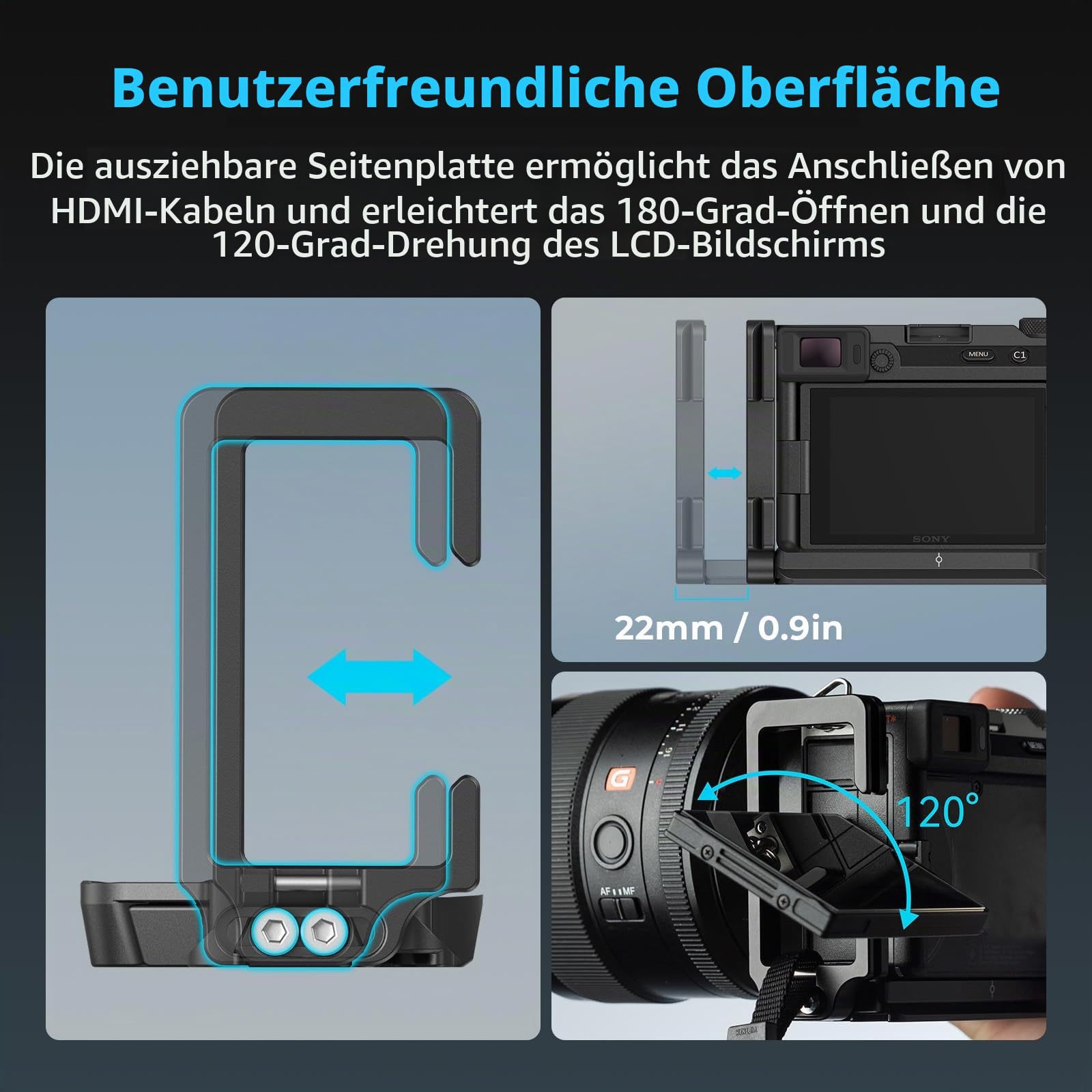 smallrig-4569-l-bracket-l-winkel-f-r-sony-alpha-7c-ii-7cr-mit-arca-platte image 4