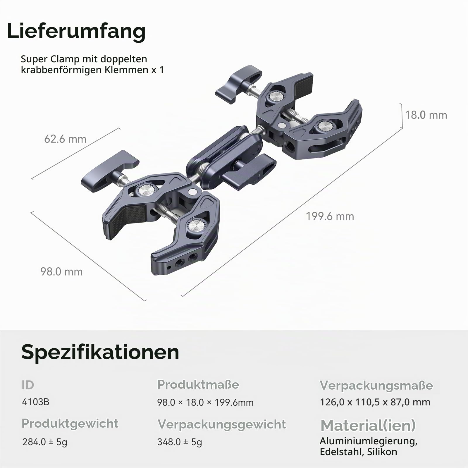 smallrig-4103b-super-clamp-doppel-klemme-mit-kugelgelenk-adapter image 8