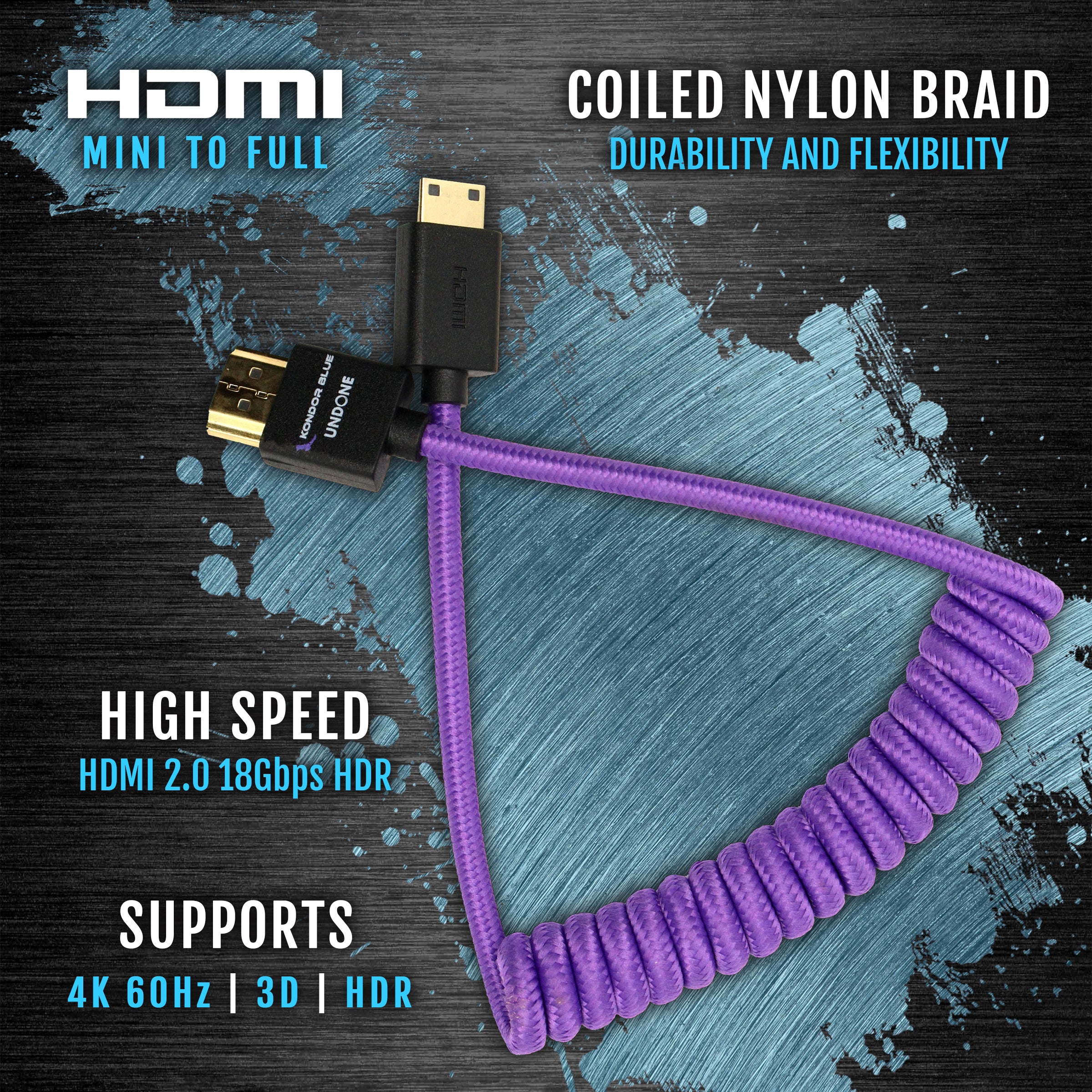 kondor-blue-gerald-undone-mk2-mini-hdmi-auf-hdmi-kabel-12-24-coiled-lila image 6