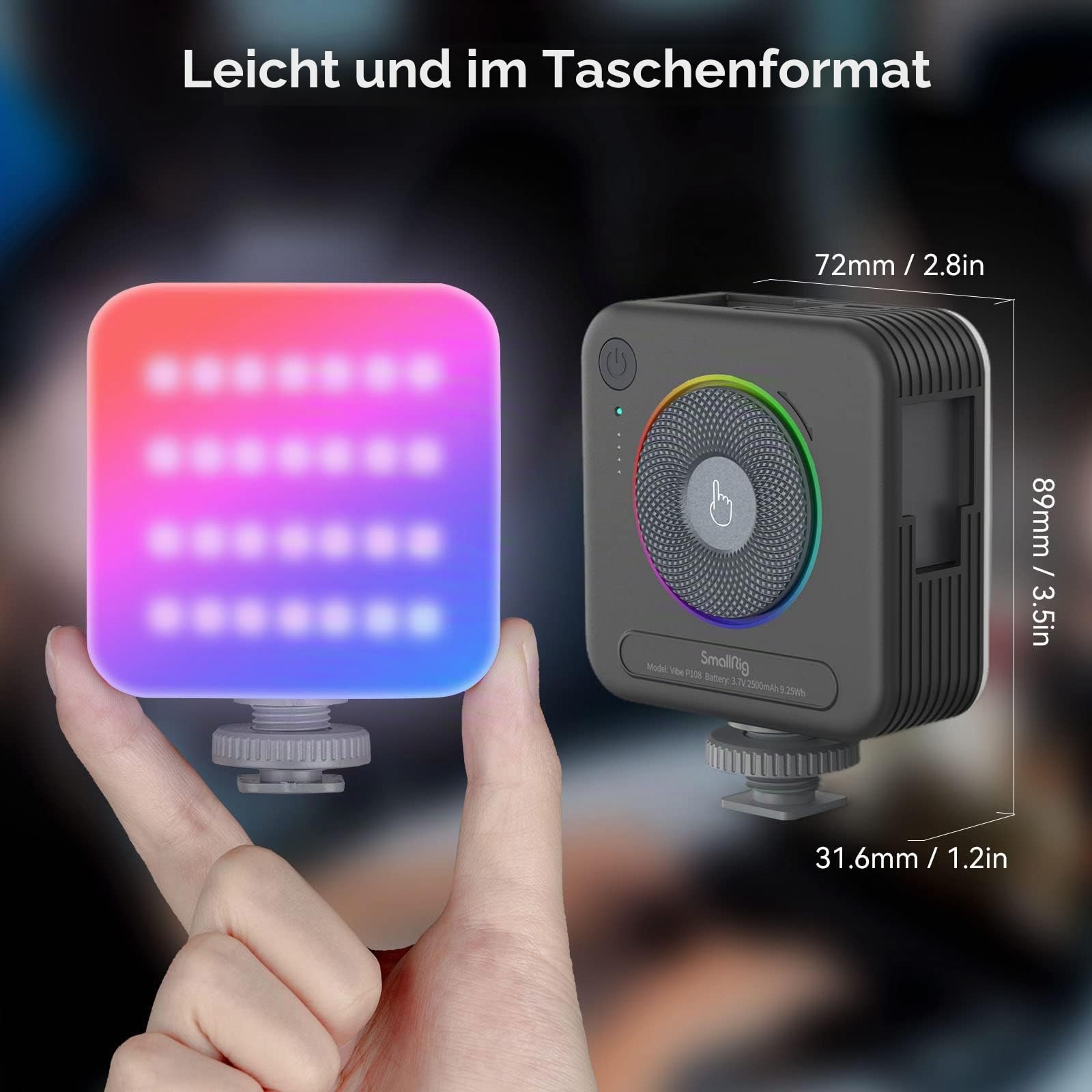 smallrig-vibe-p108-rgb-videoleuchte-2700k-6500k-mit-2500mah-akku image 8