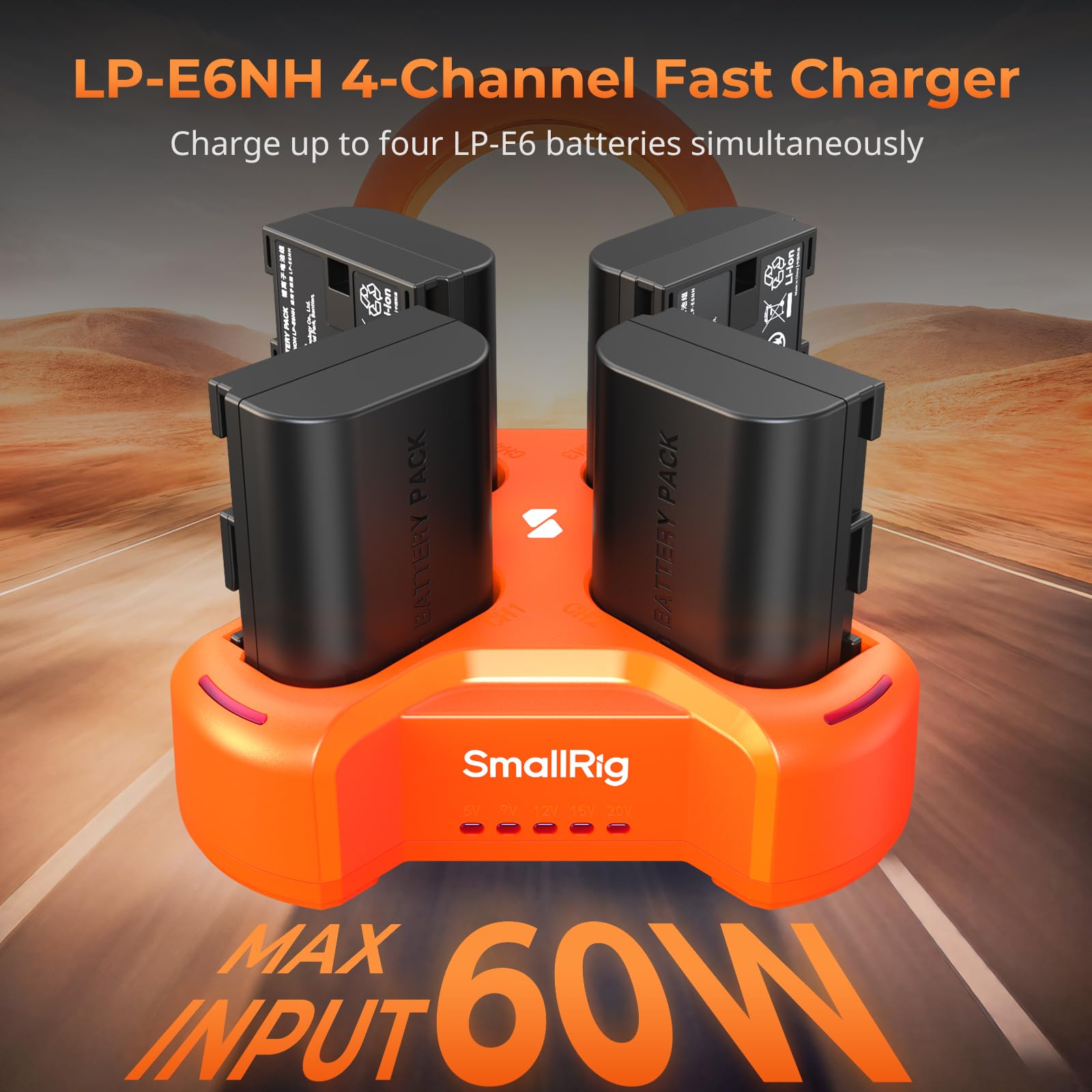 smallrig-4838-4-kanal-akkuladeger-t-f-r-canon-lp-e6nh-mit-pd-60w-usb-c image 3