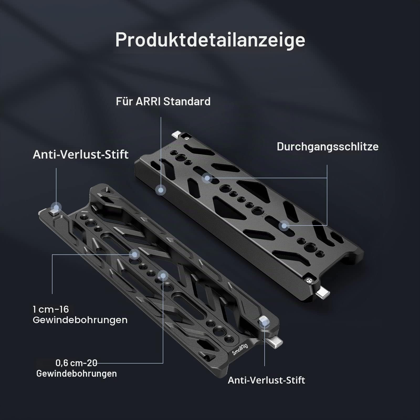 smallrig-3770-8-dovetail-plate-f-r-arri-mit-20kg-traglast image 7