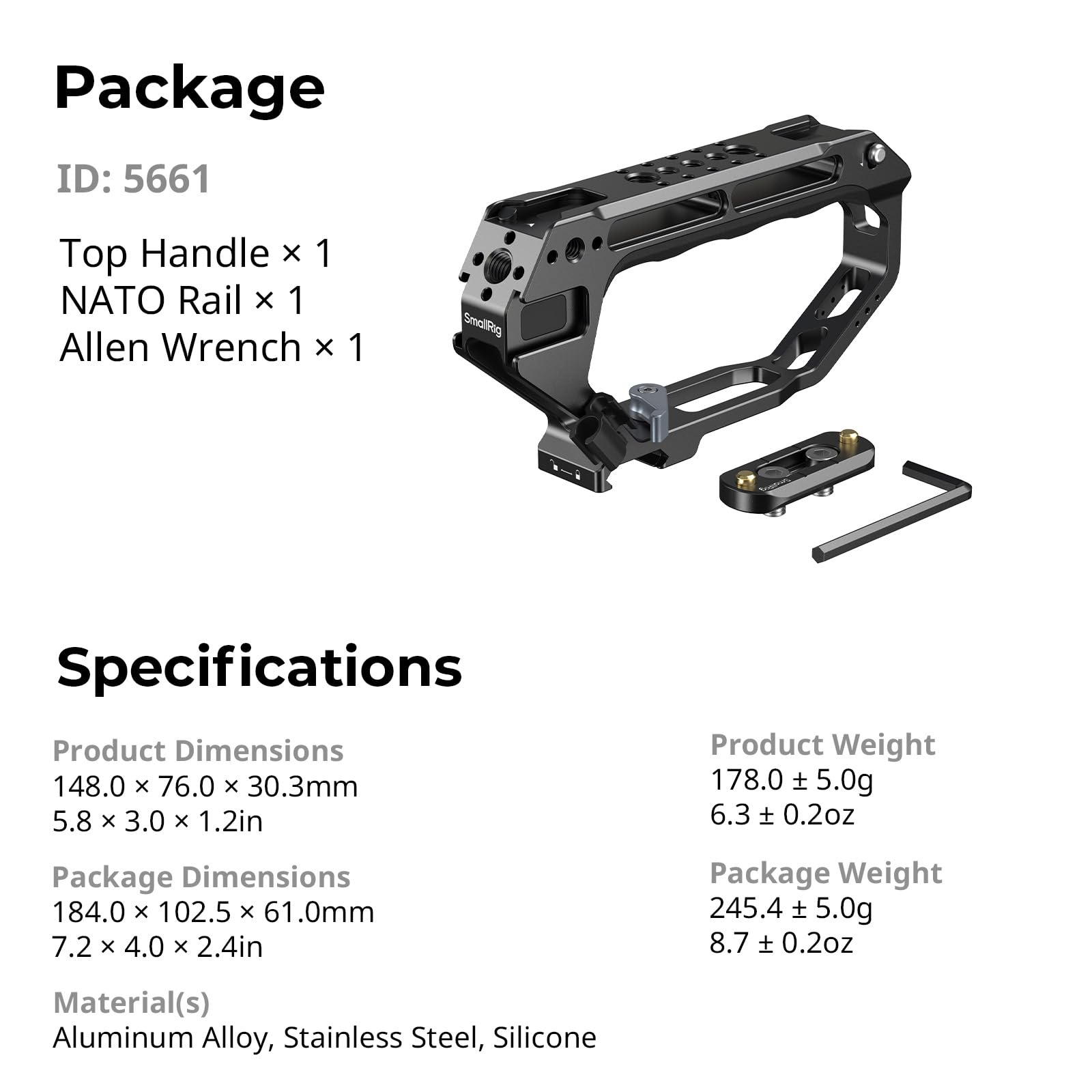 smallrig-5661-d-style-nato-rail-top-handle-mit-schnellklemme image 8