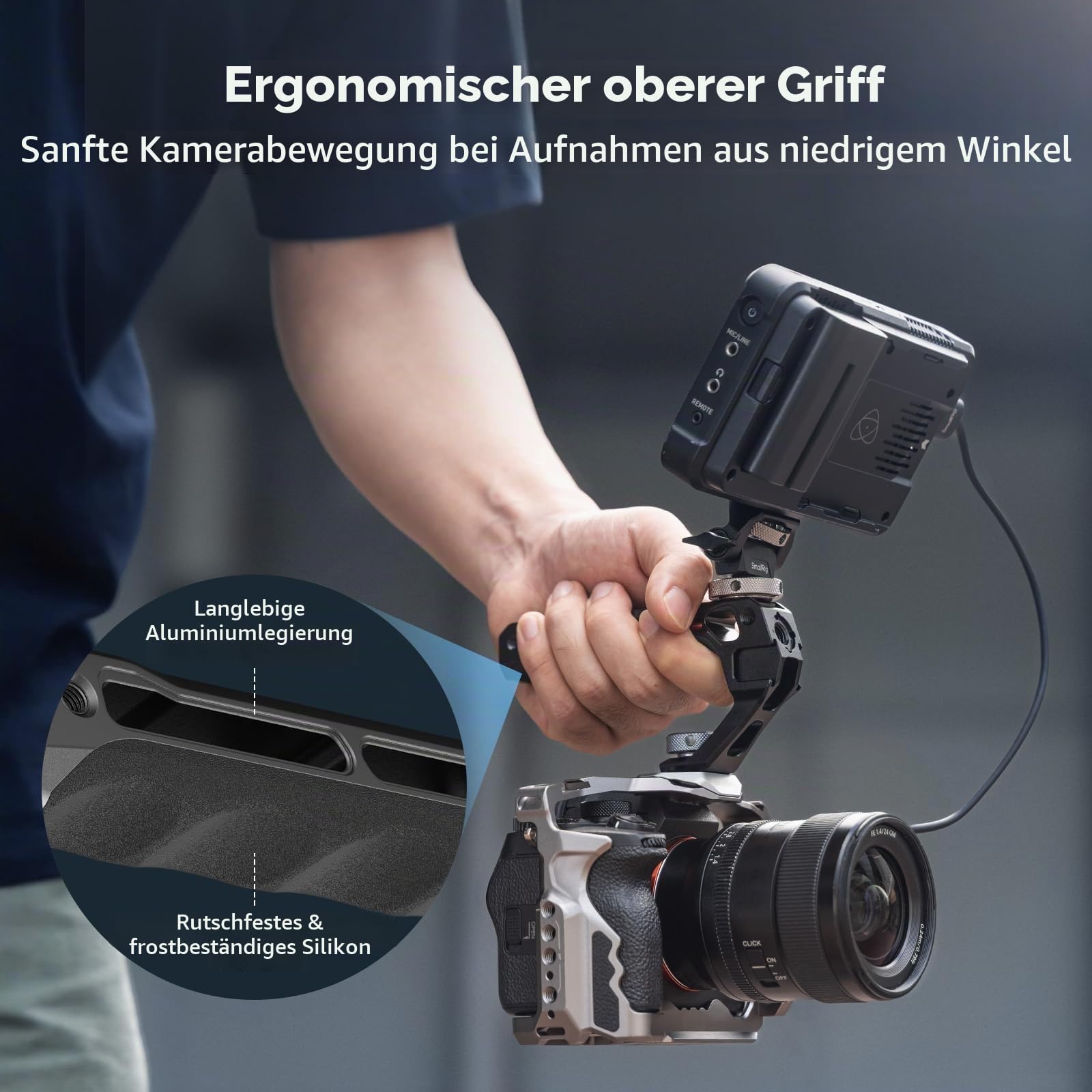 smallrig-5322-top-handle-3765-mit-monitorhalterung-2905b-cold-shoe-kit image 2
