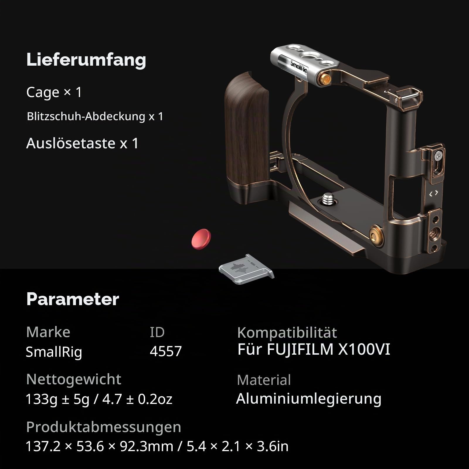 smallrig-4557b-retro-k-fig-cage-f-r-fujifilm-x100vi-mit-arca-schnellwechselplatt image 7