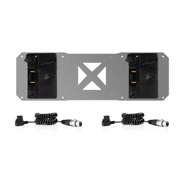 shape-2x-gold-mount-akku-platte-f-r-atomos-sumo-mit-2x-d-tap-auf-4-pin-xlr-kabel image 1