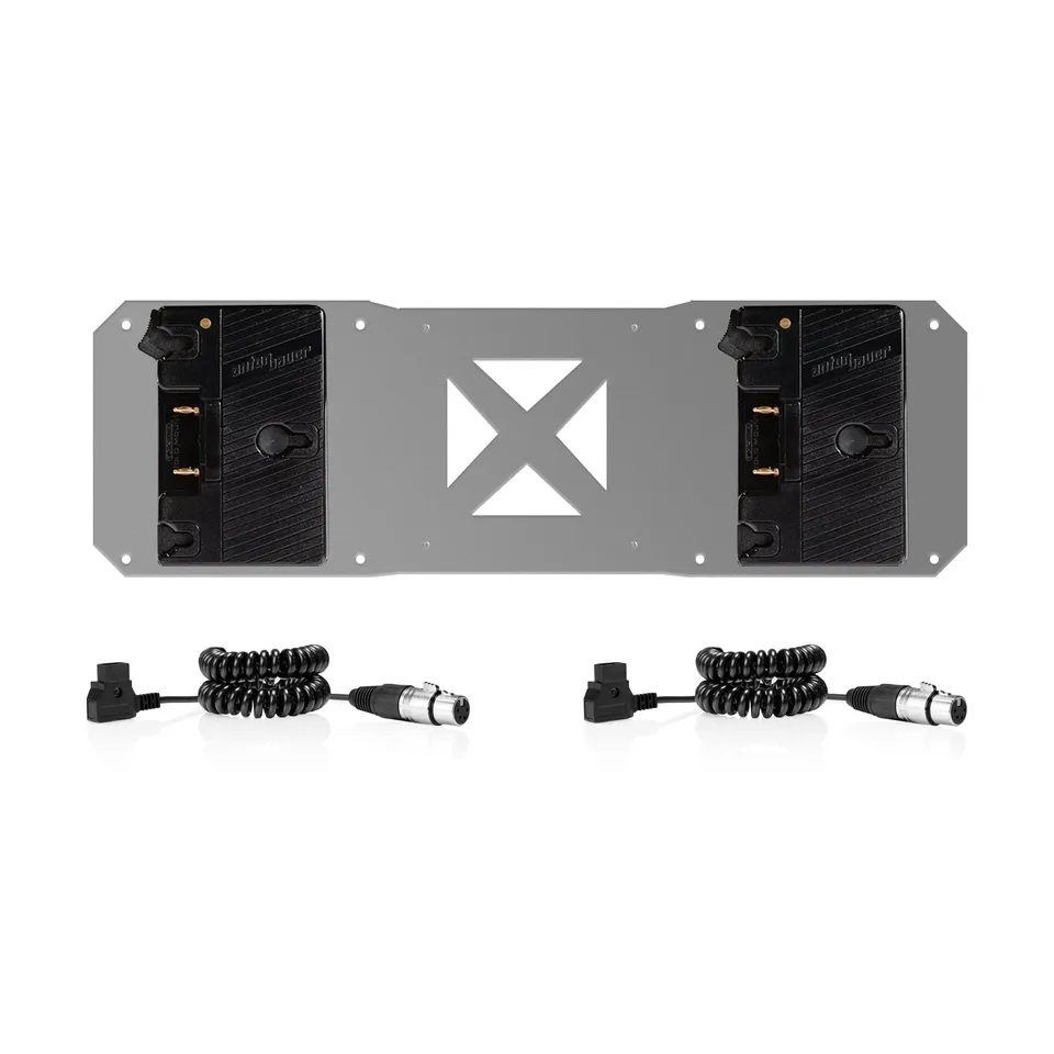 shape-2x-gold-mount-akku-platte-f-r-atomos-sumo-mit-2x-d-tap-auf-4-pin-xlr-kabel image 1