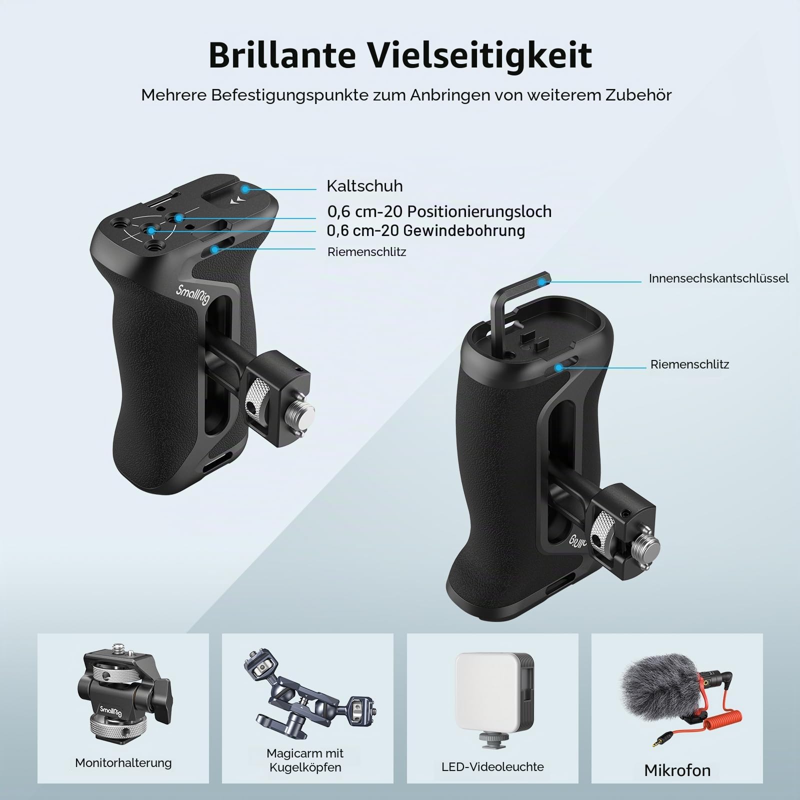 smallrig-4016-locating-side-handle-3-8-16-arri-verstellbar-36mm-mit-cold-shoe-f- image 7