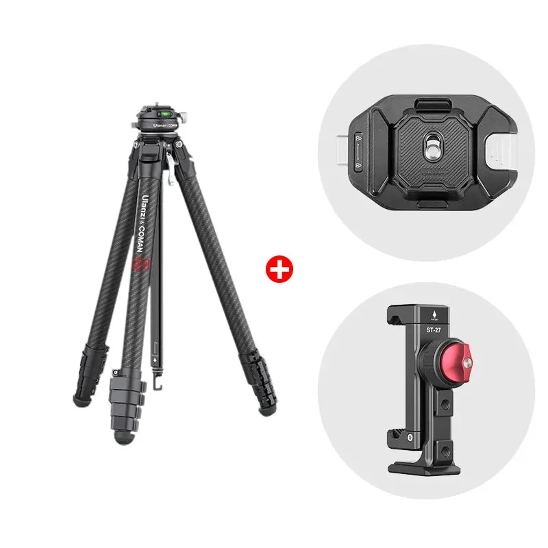 ulanzi-f38-tripod-3131-stativ-mit-rucksack-gurtclip-und-metall-handyclip image 1