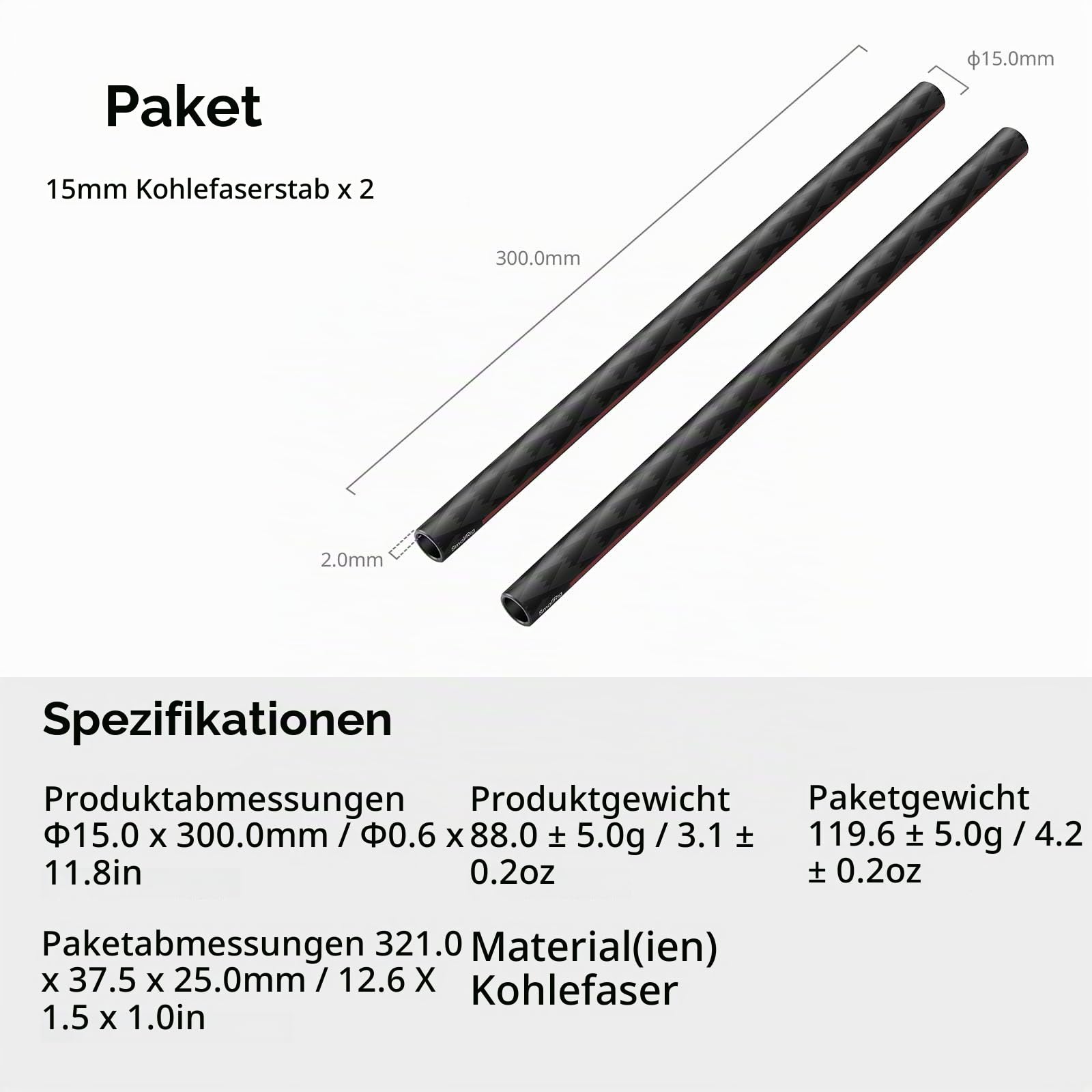 smallrig-5212-15-mm-carbon-rods-30-cm-2er-pack-f-r-rig-system image 7