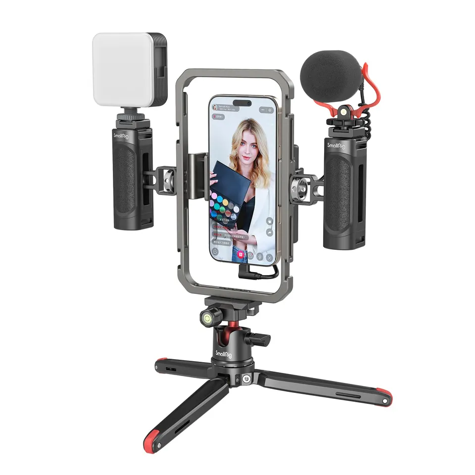 smallrig-3384d-universal-phone-video-rig-kit-f-r-smartphone-mit-griff-licht-und- image 1
