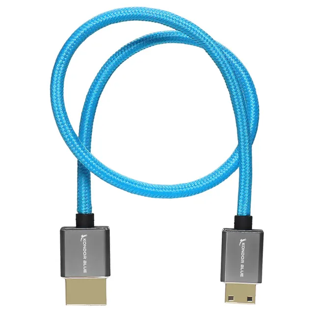 kondor-blue-mini-hdmi-auf-hdmi-kabel-16-straight-geflochten-4k60 image 1