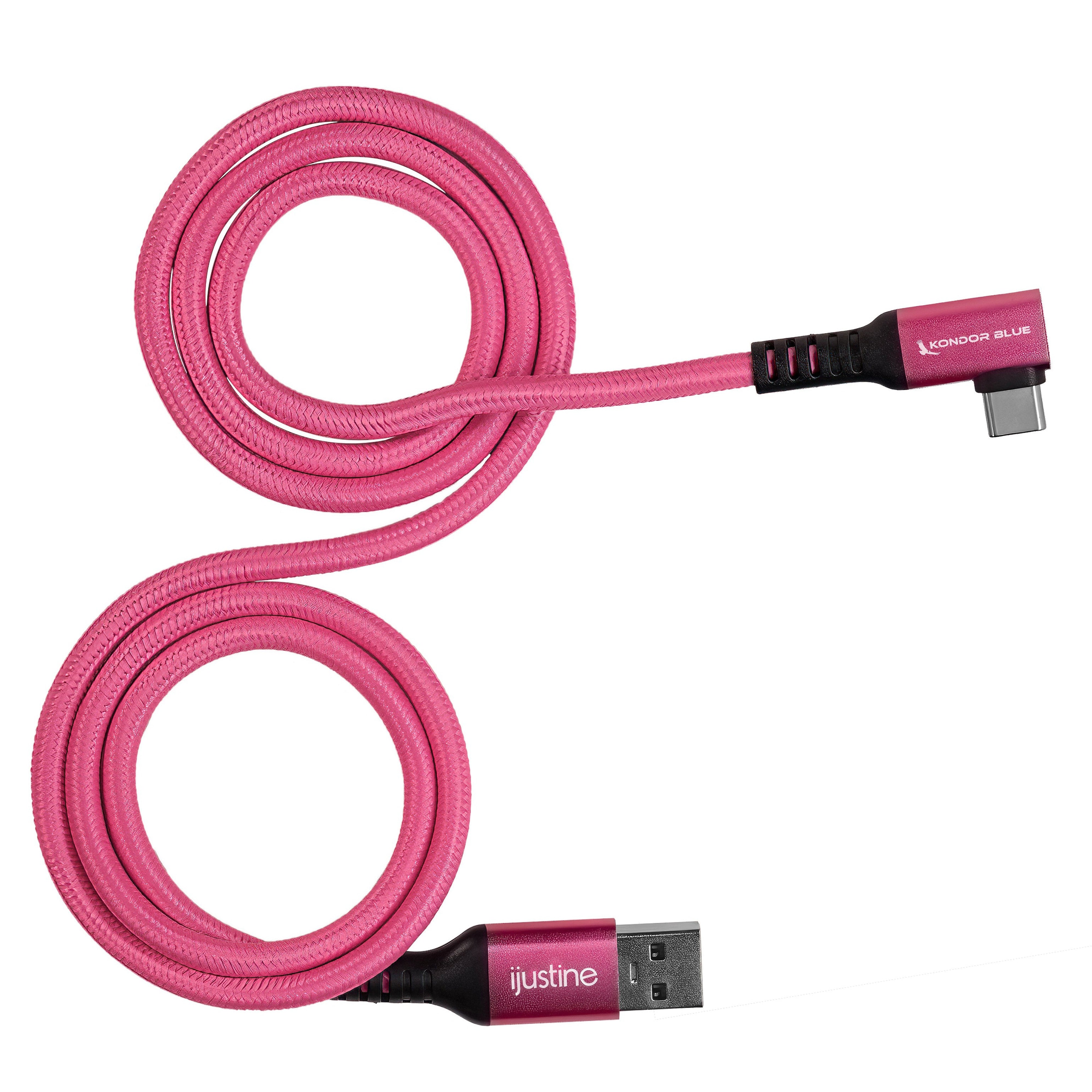 kondor-blue-ijustine-pink-usb-a-auf-usb-c-3-0-kabel-gewinkelt-60w-5gb-s image 1