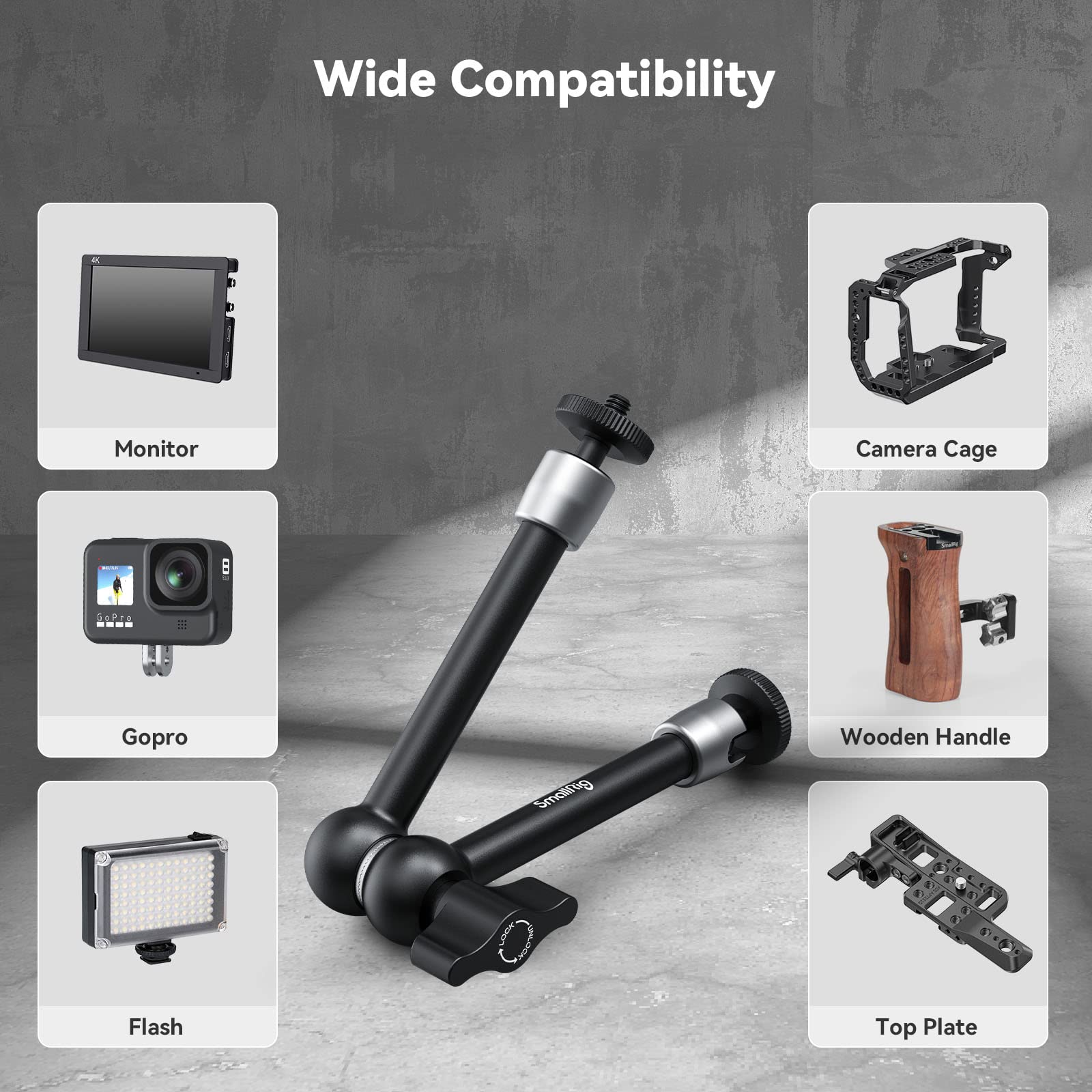 smallrig-2066b-magic-arm-9-8-zoll-f-r-monitor-bis-2-5-kg image 6