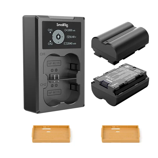 smallrig-3822-np-w235-akku-set-2x-2040mah-mit-lcd-dual-ladeger-t-f-r-fujifilm image 1