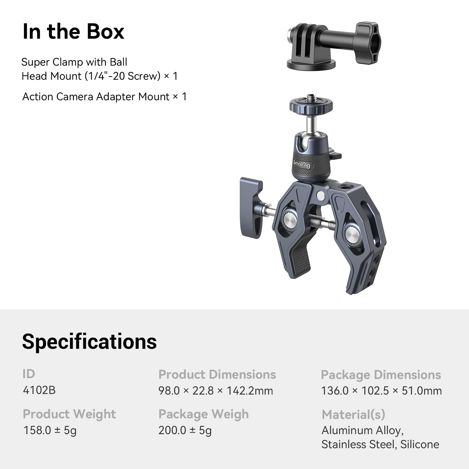 smallrig-4102b-super-clamp-mit-kugelkopf-magic-arm-klemmstativ-bis-3-5-kg image 7