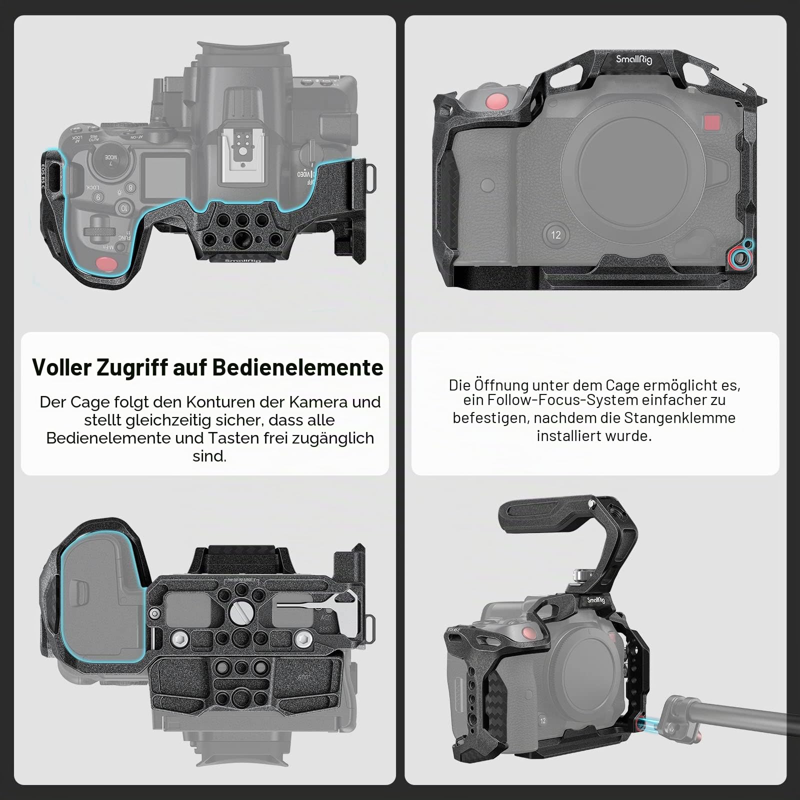 smallrig-3891-handheld-cage-kit-f-r-canon-eos-r5-c-mit-top-griff-und-kabelklemme image 4