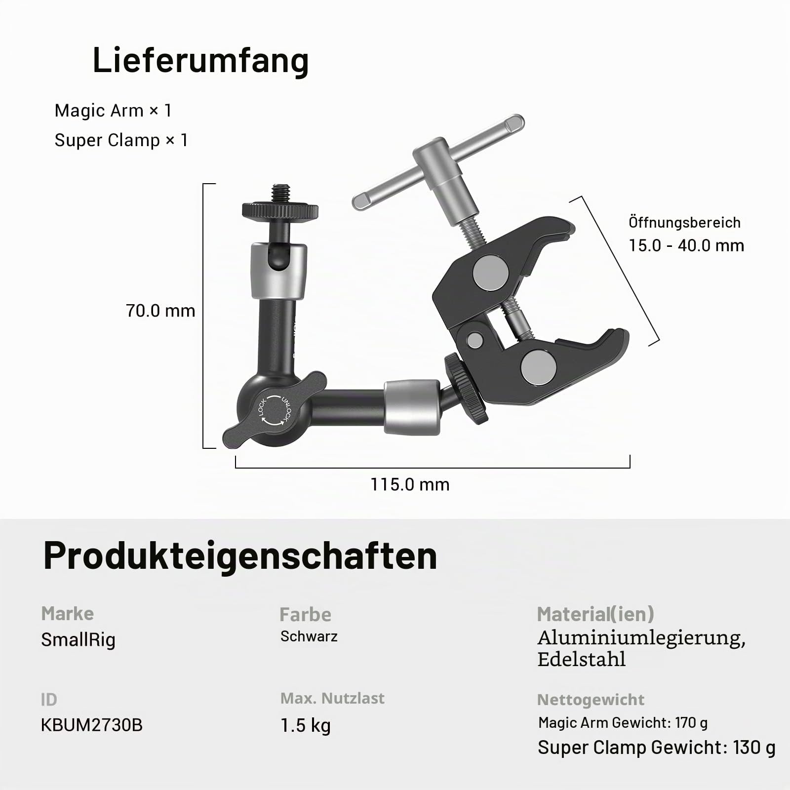 smallrig-2730b-5-zoll-magic-arm-mit-super-clamp-crab-klemme image 6