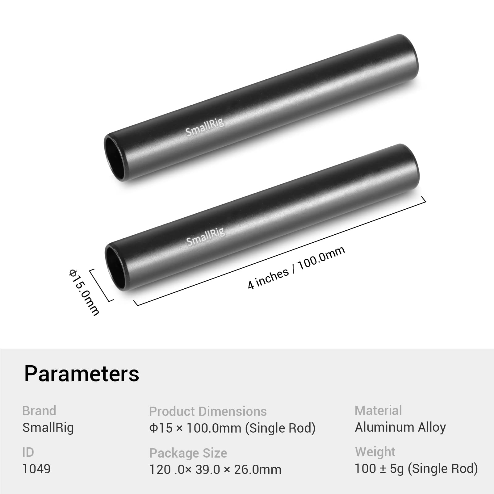 smallrig-1049-aluminium-15mm-rods-paar-m12-4-zoll-f-r-kamera-rig image 7