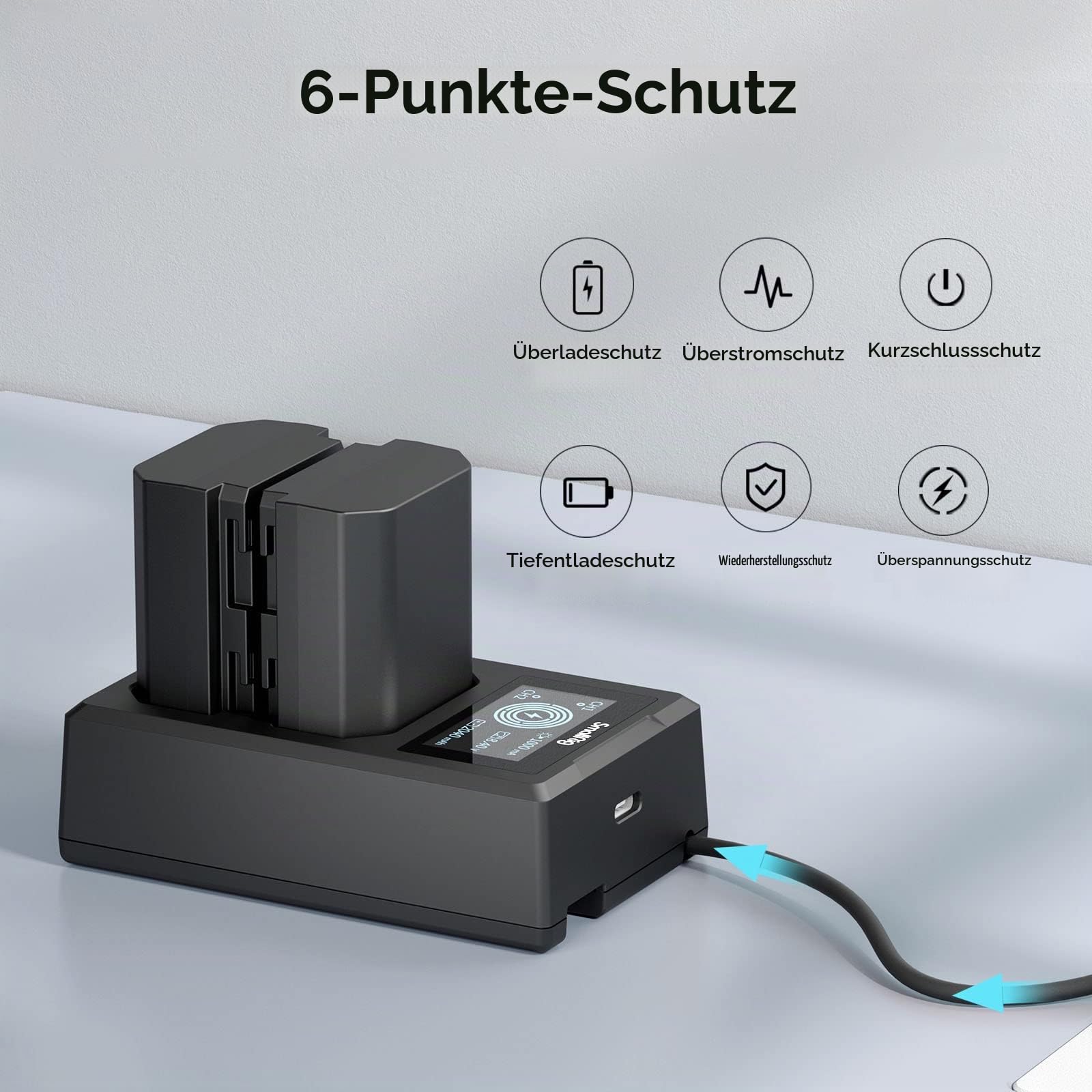 smallrig-np-fz100-akku-set-2x-2040mah-lcd-dual-ladeger-t-f-r-sony-3824b image 4
