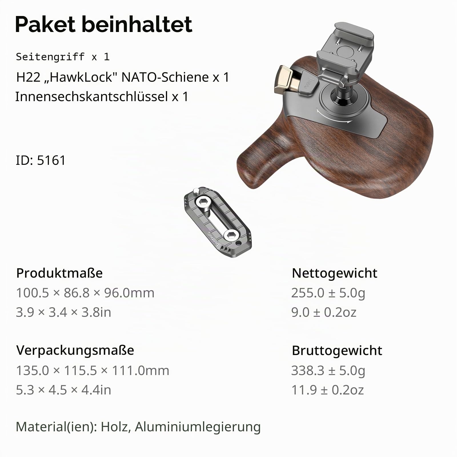 smallrig-5161-drehbarer-holzgriff-links-mit-nato-klemme image 8