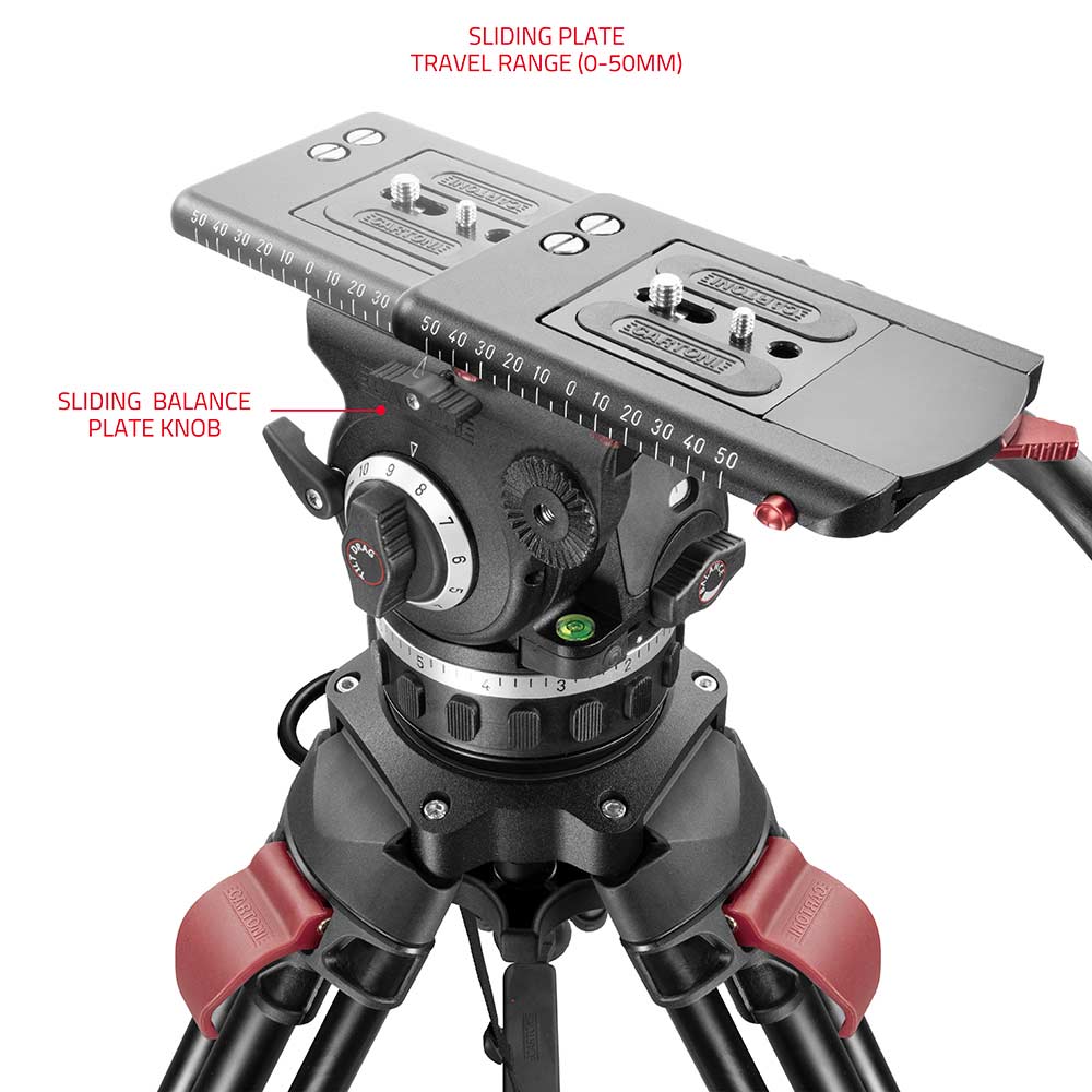 shape-focus-18-fluid-head-stativ-mit-red-lock-beinen-und-mid-level-spreader image 5