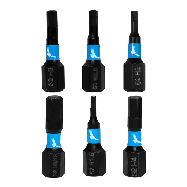 kondor-blue-25mm-hex-bit-pack-6-teilig-sechskant-bits image 1
